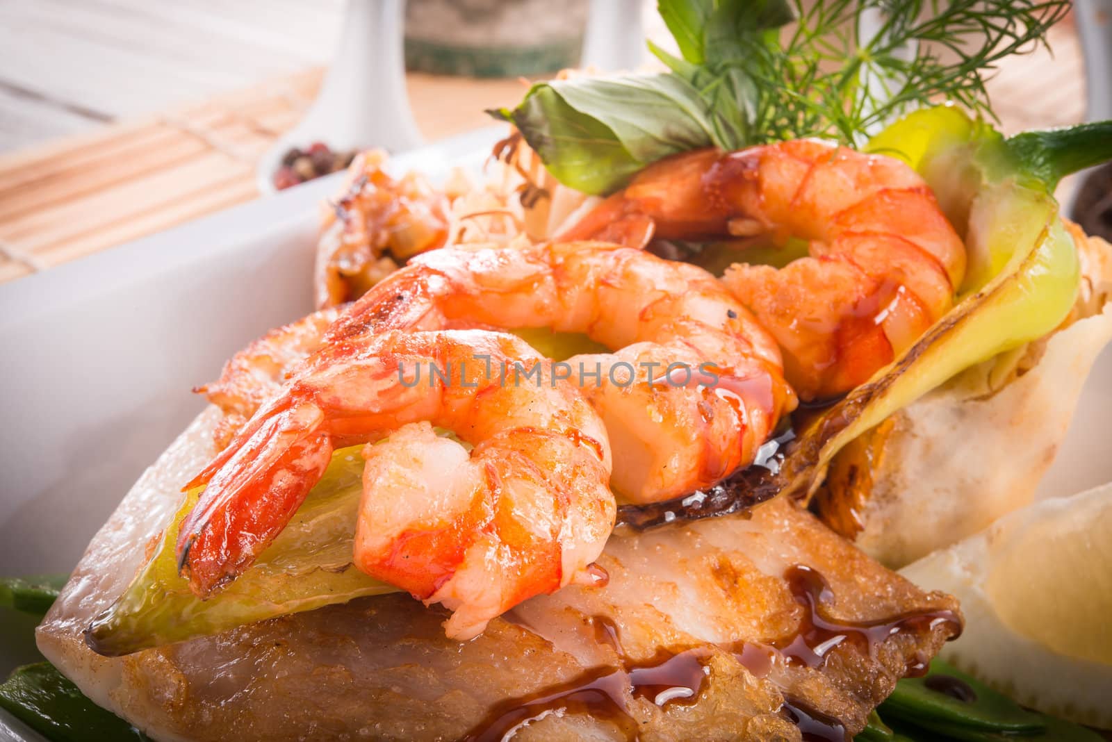 shrimps with fish and vegetables by Darius.Dzinnik