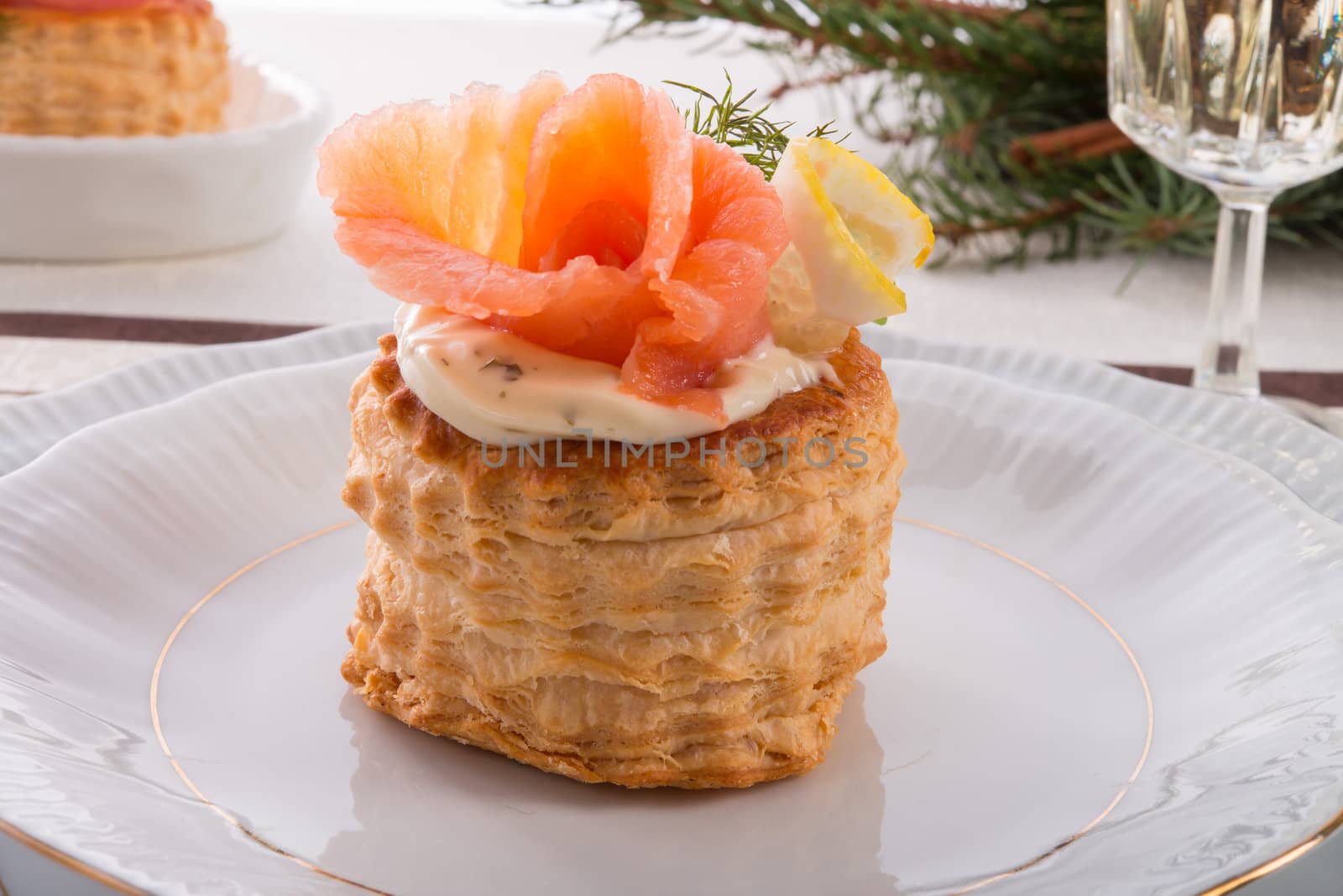 Vol-au-vent with salmon by Darius.Dzinnik