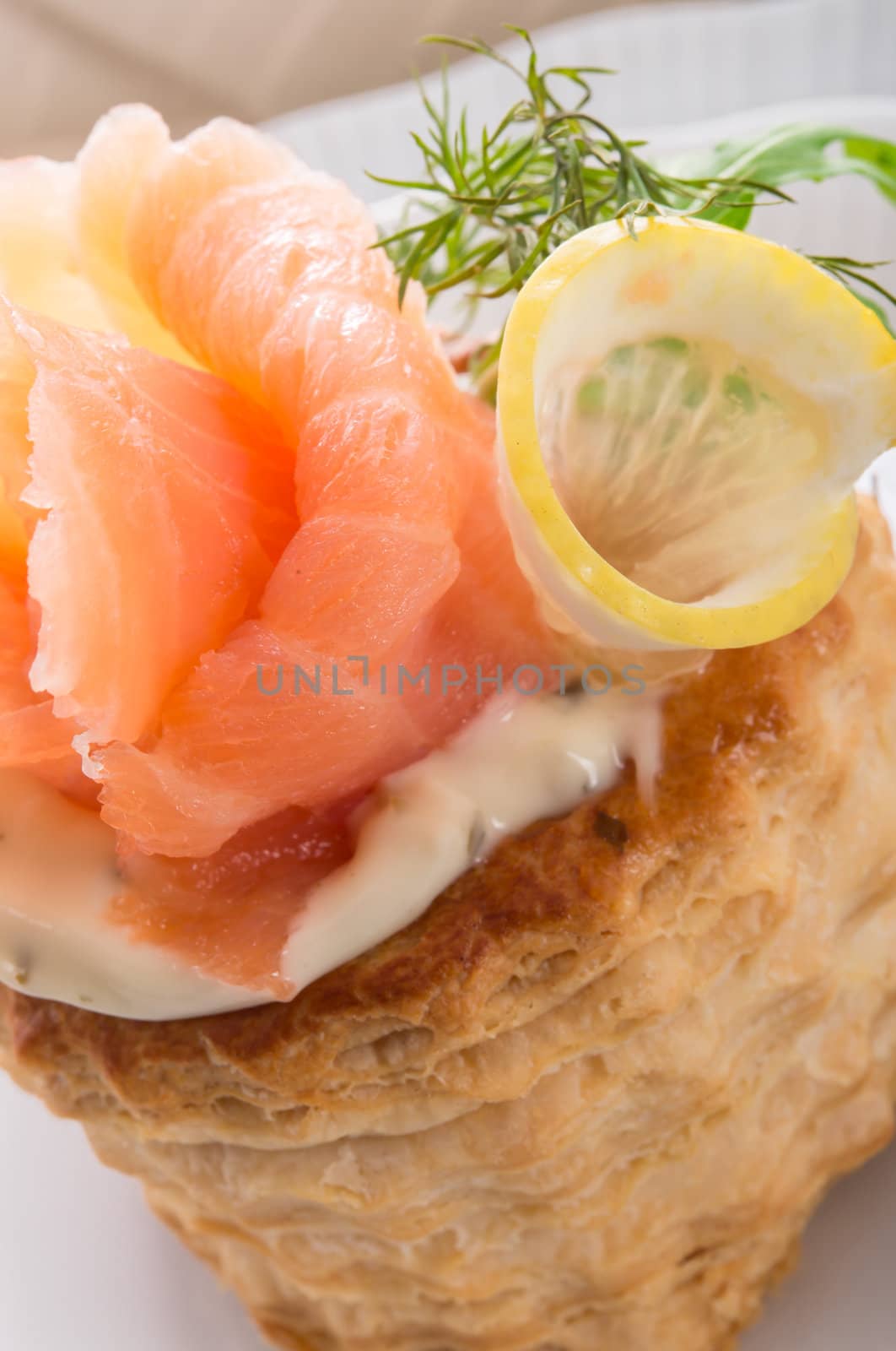 Vol-au-vent with salmon