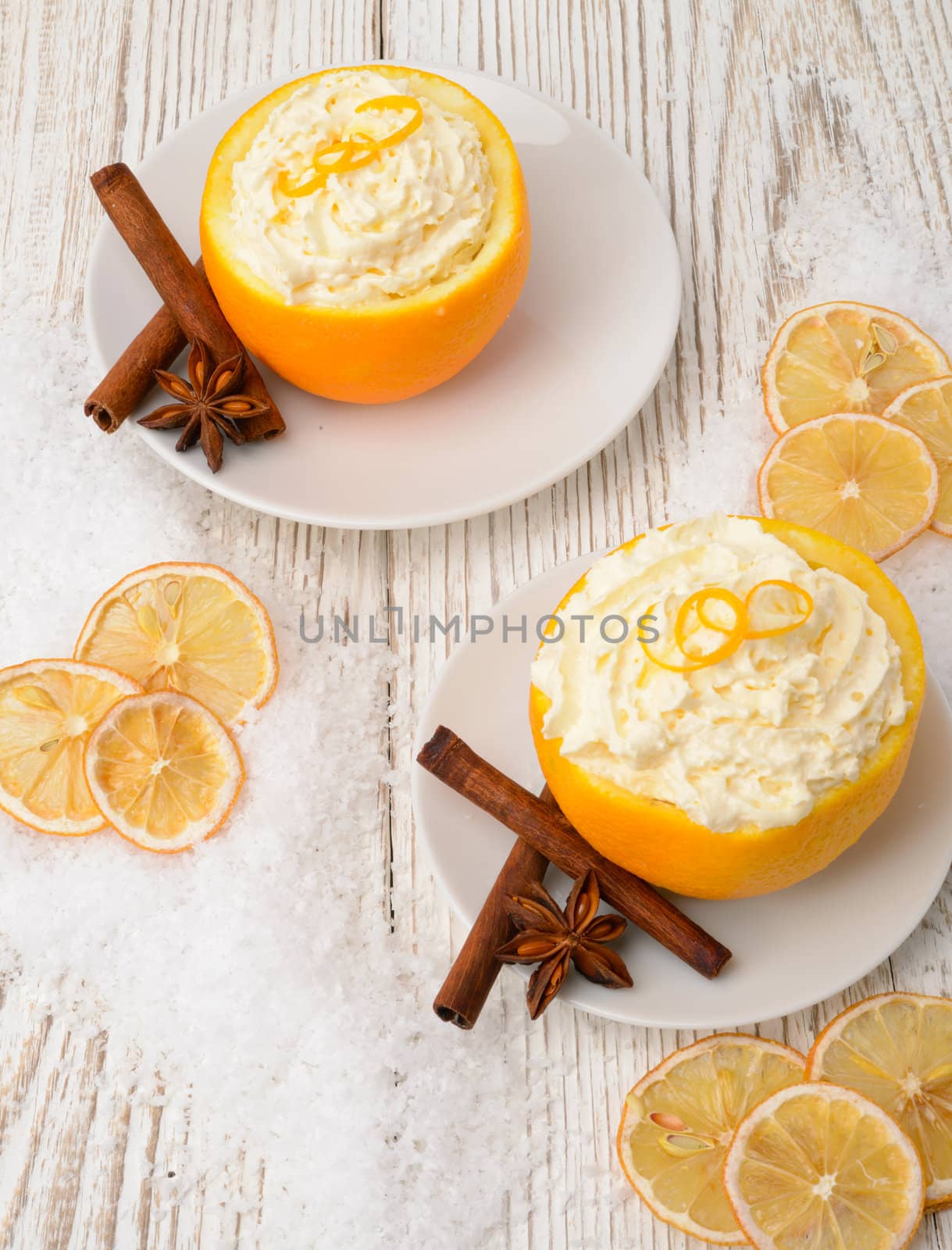 Cream - oranges - cinnamon