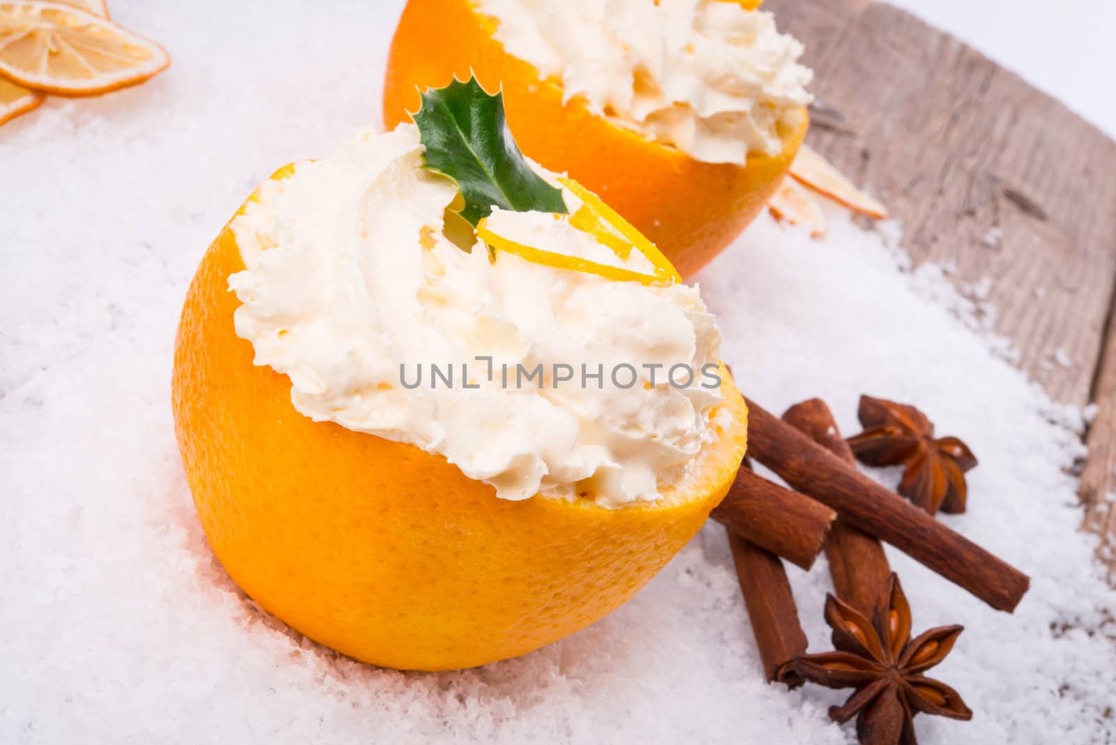 Cream - oranges - cinnamon