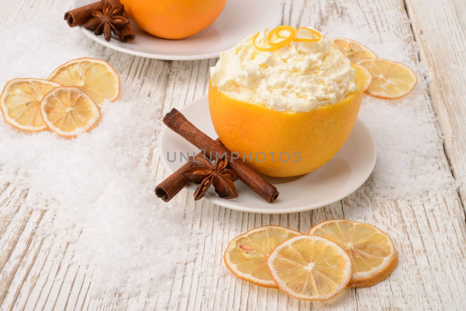 Cream - oranges - cinnamon