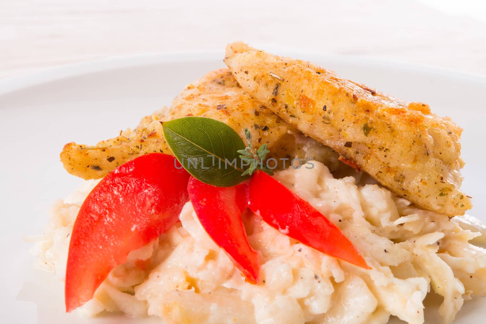 the baked fish with celery salad