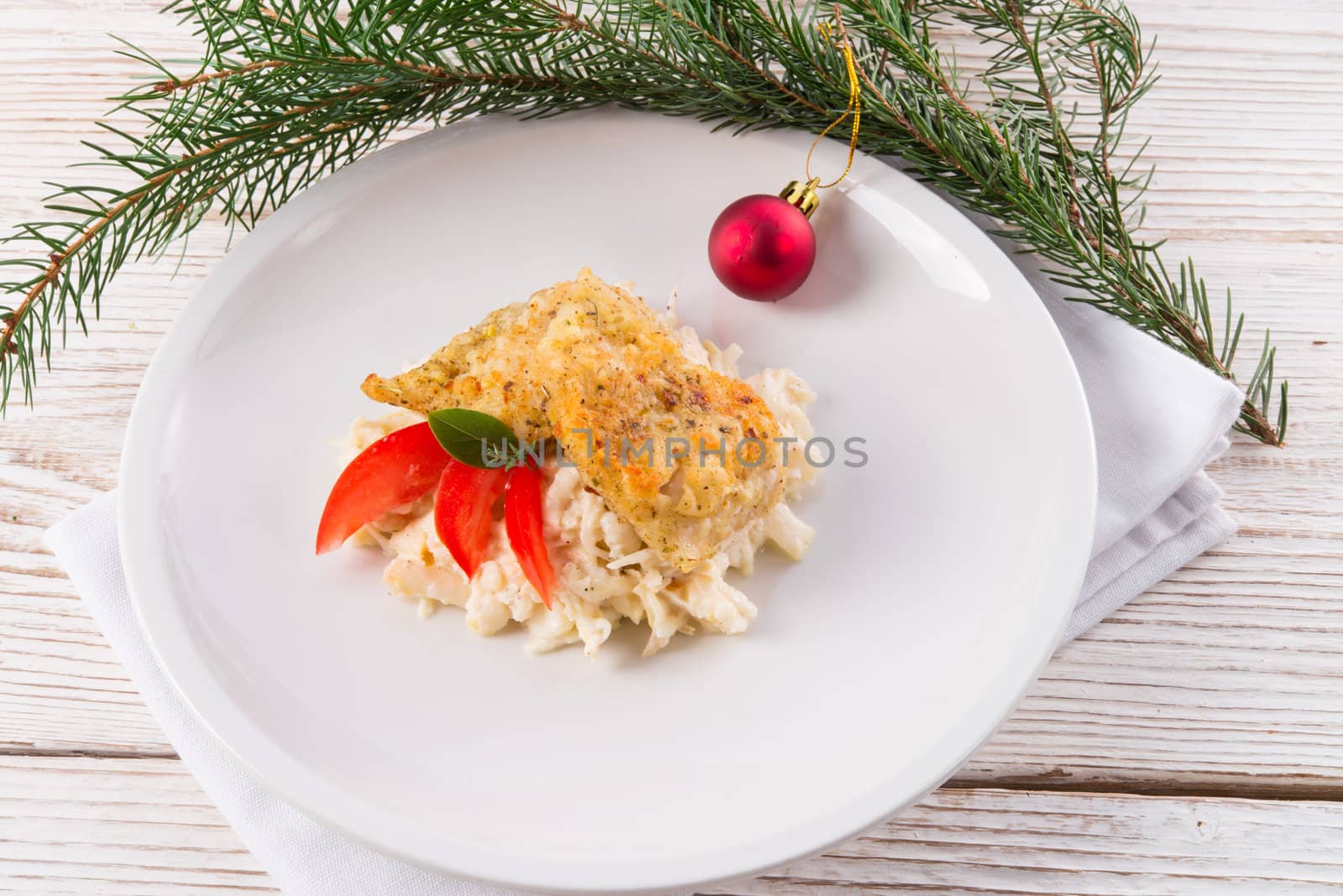 the baked fish with celery salad by Darius.Dzinnik