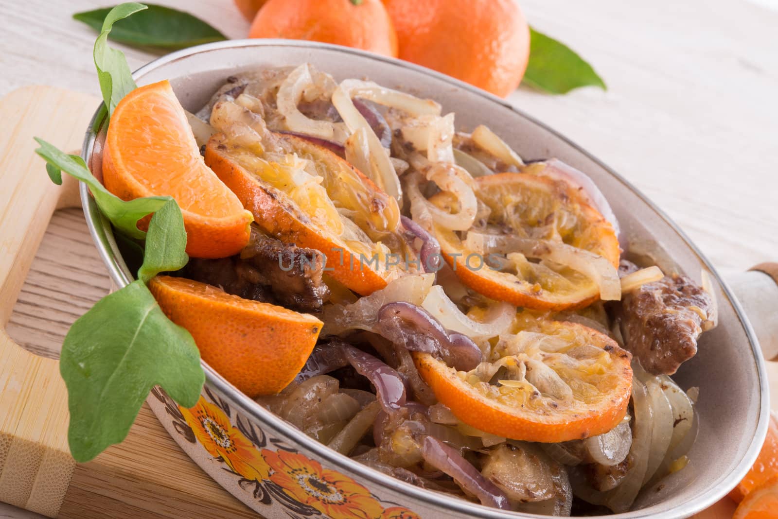 Liver with onion-orange sauce