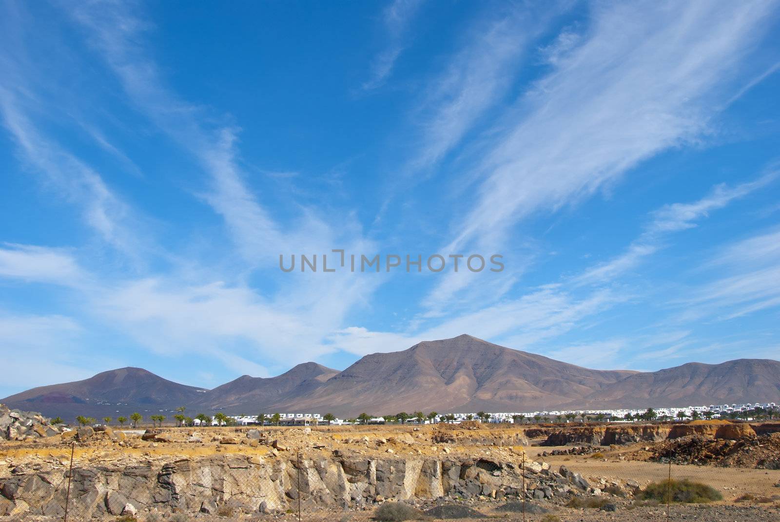 Barren Landscape and Extinct Volcanoes in the Canary Islands