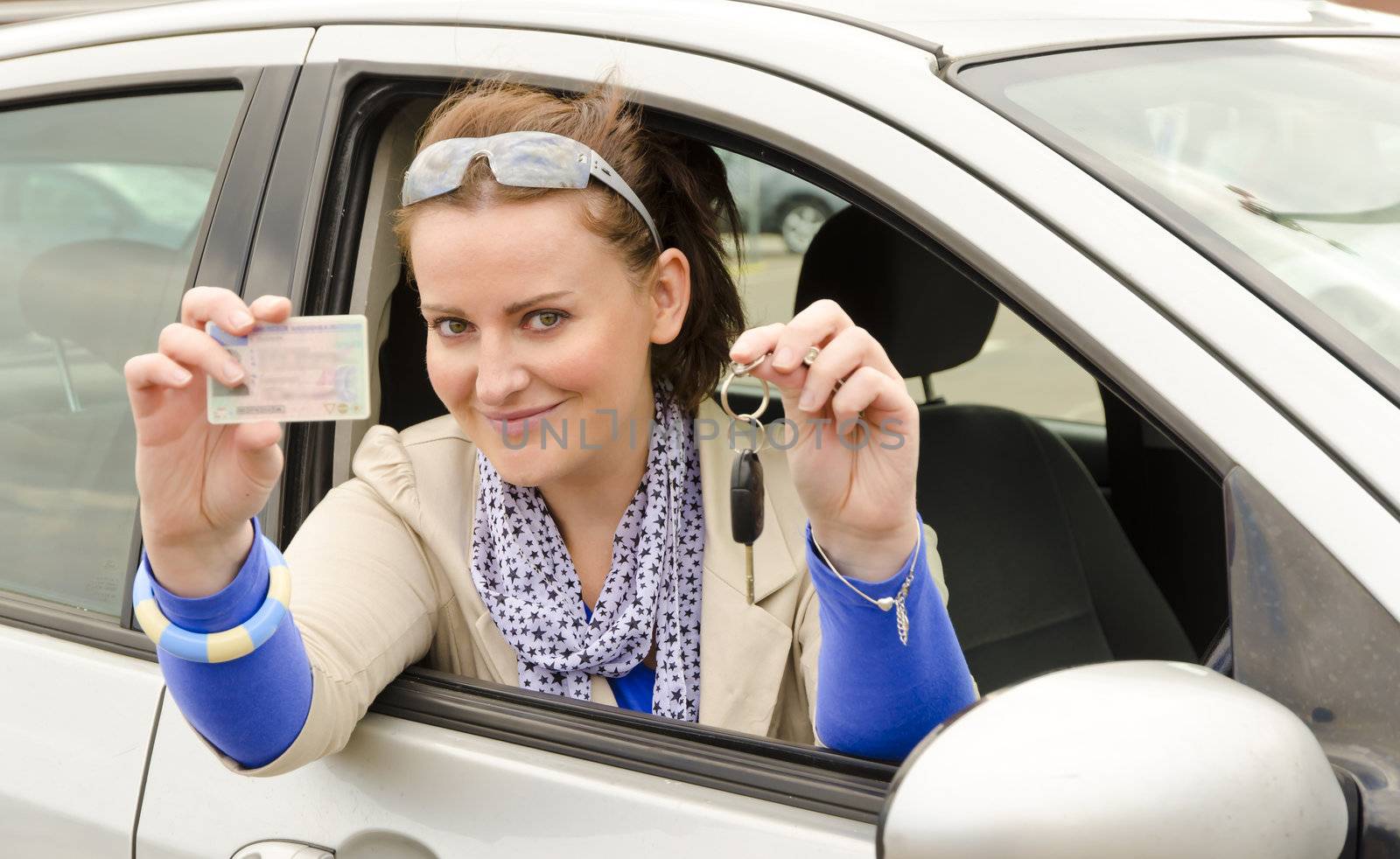 woman with driving licence