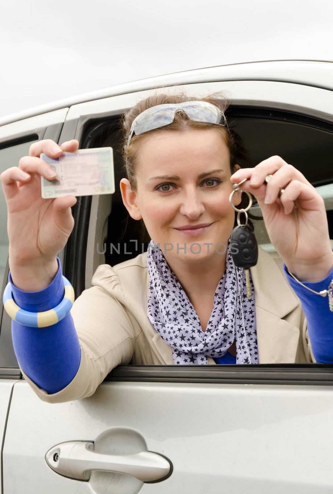 woman with driving licence