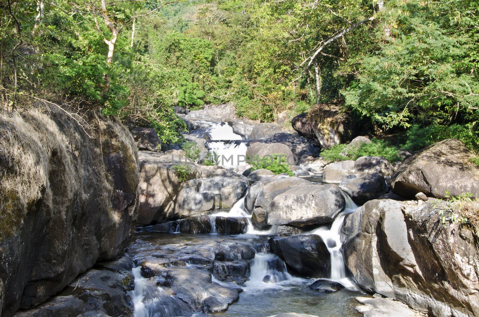 Nang Rong Waterfall in Nakhon Nayok, Thailand 