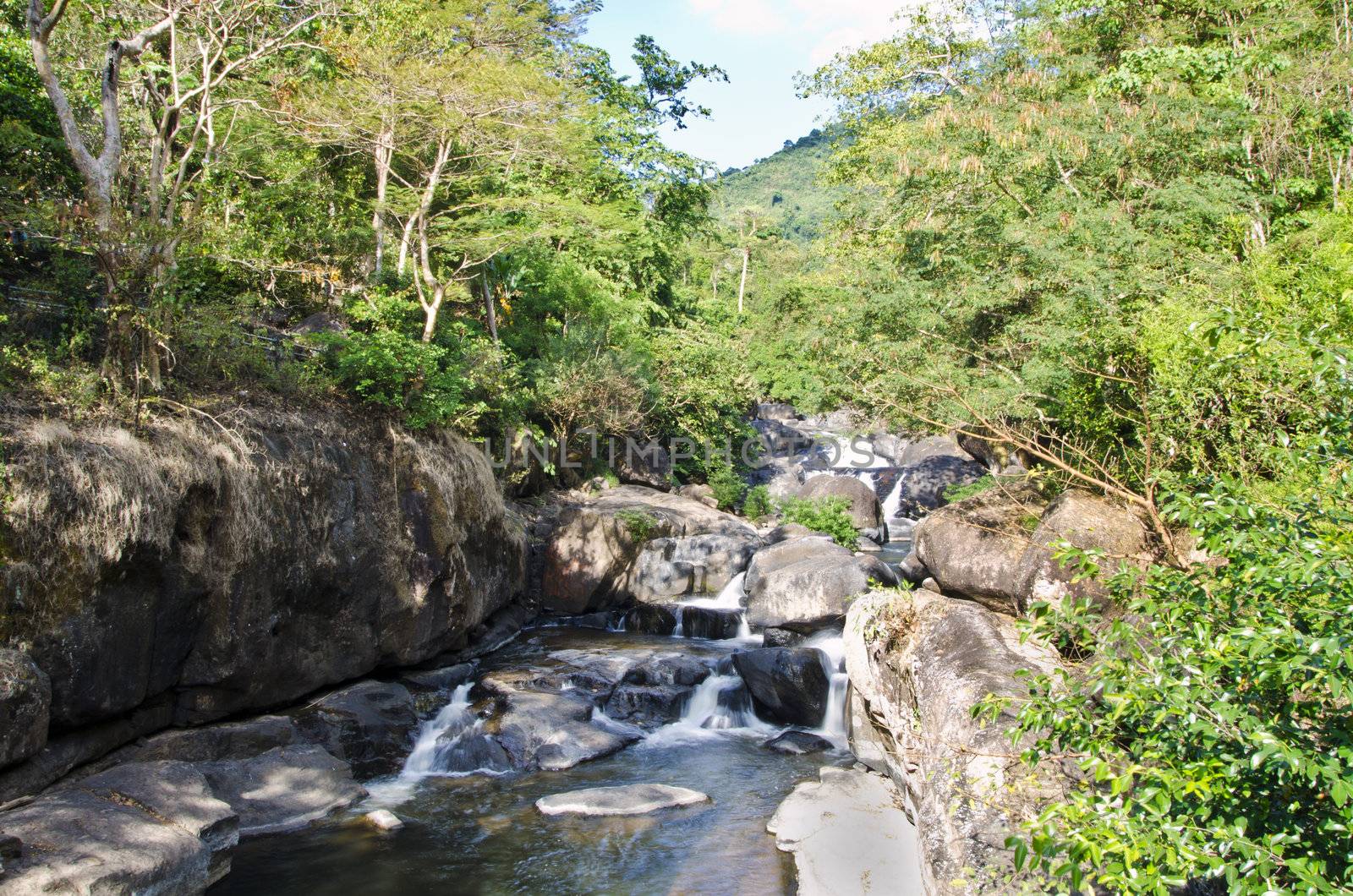 Nang Rong Waterfall in Nakhon Nayok, Thailand 