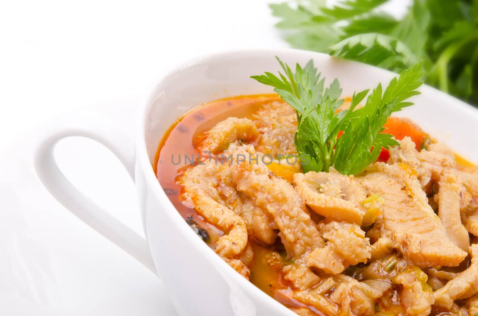 Polish traditional  tripe soup