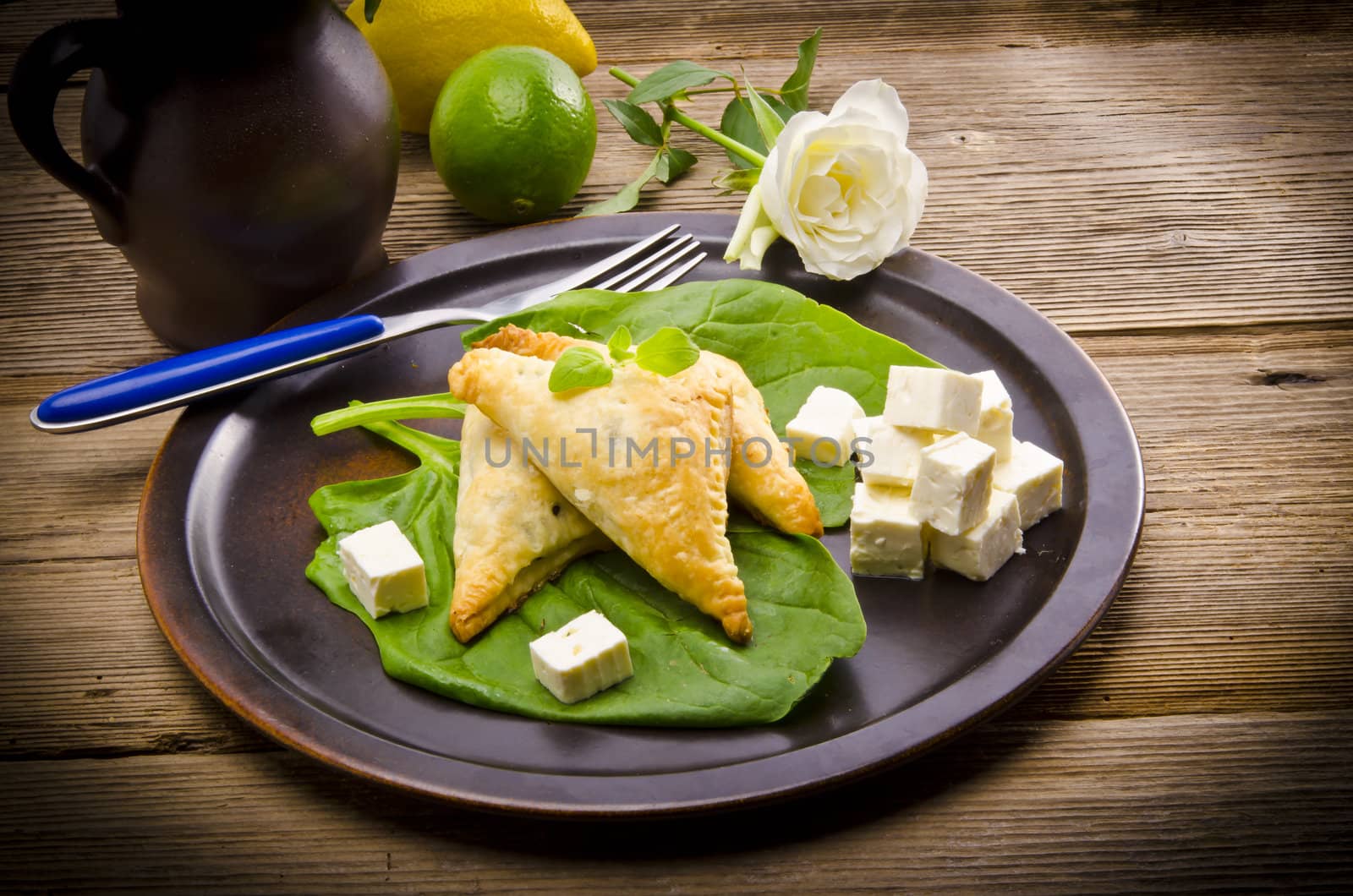 cakes with spinach and feta cheese