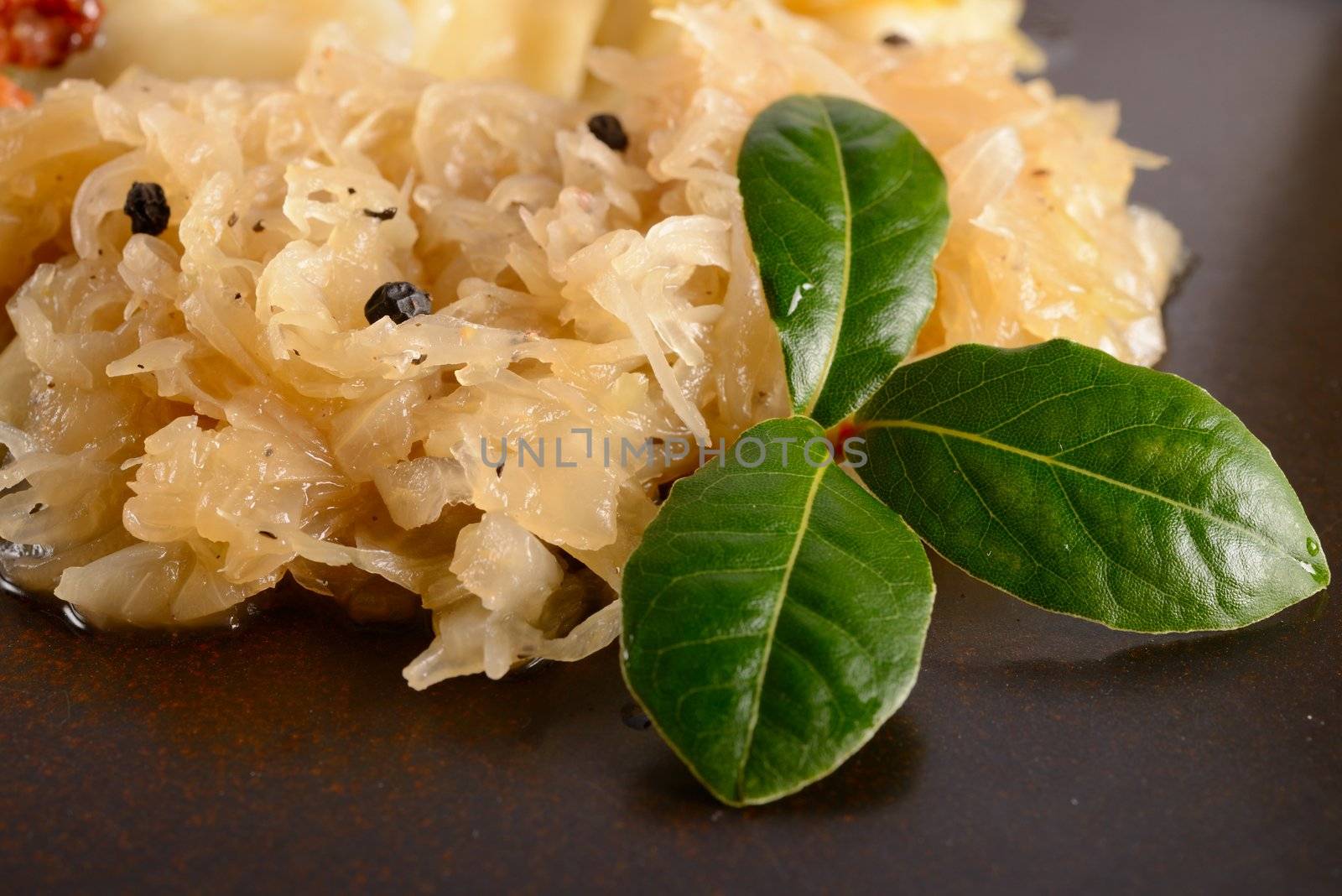 Pierogi.Polish  dish pierogi with sauerkraut and mushrooms