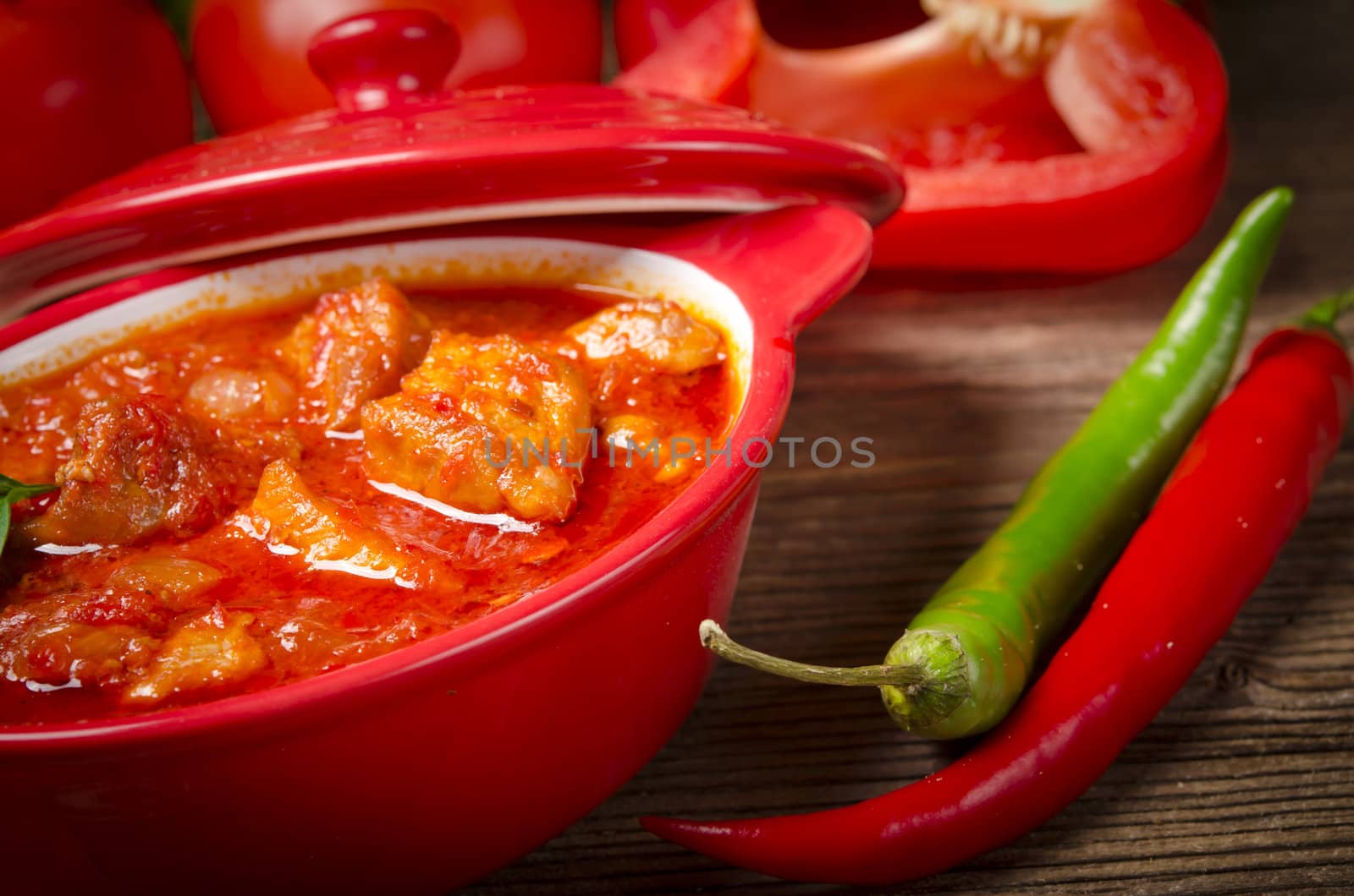 Hungarian goulash with potato pancakes