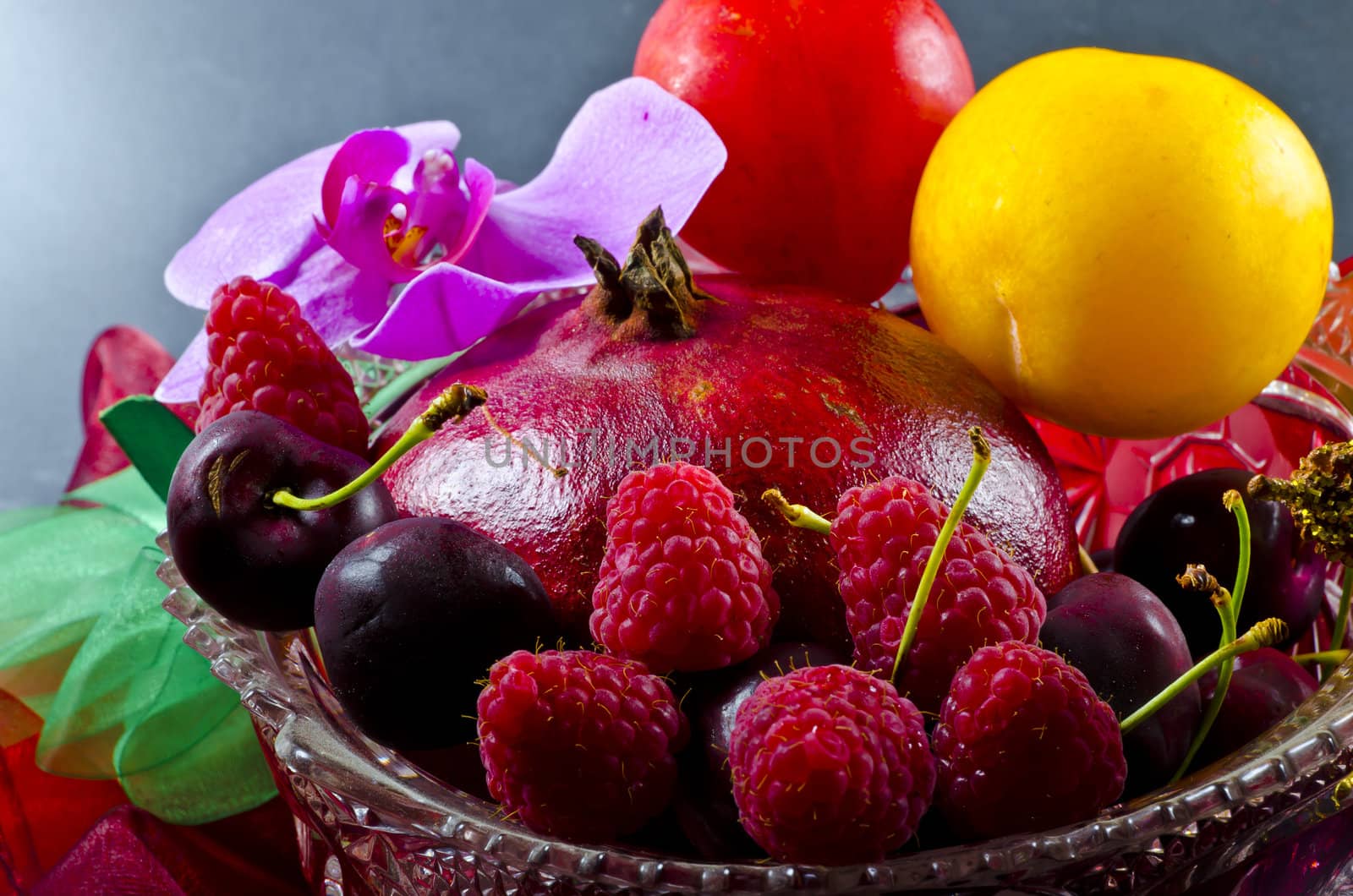 Crystal fruit bowls are sensuous and decorative