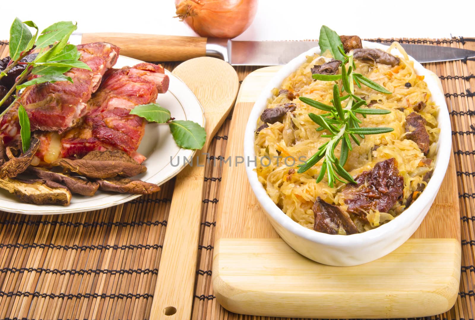 Sauerkraut with smoked meat