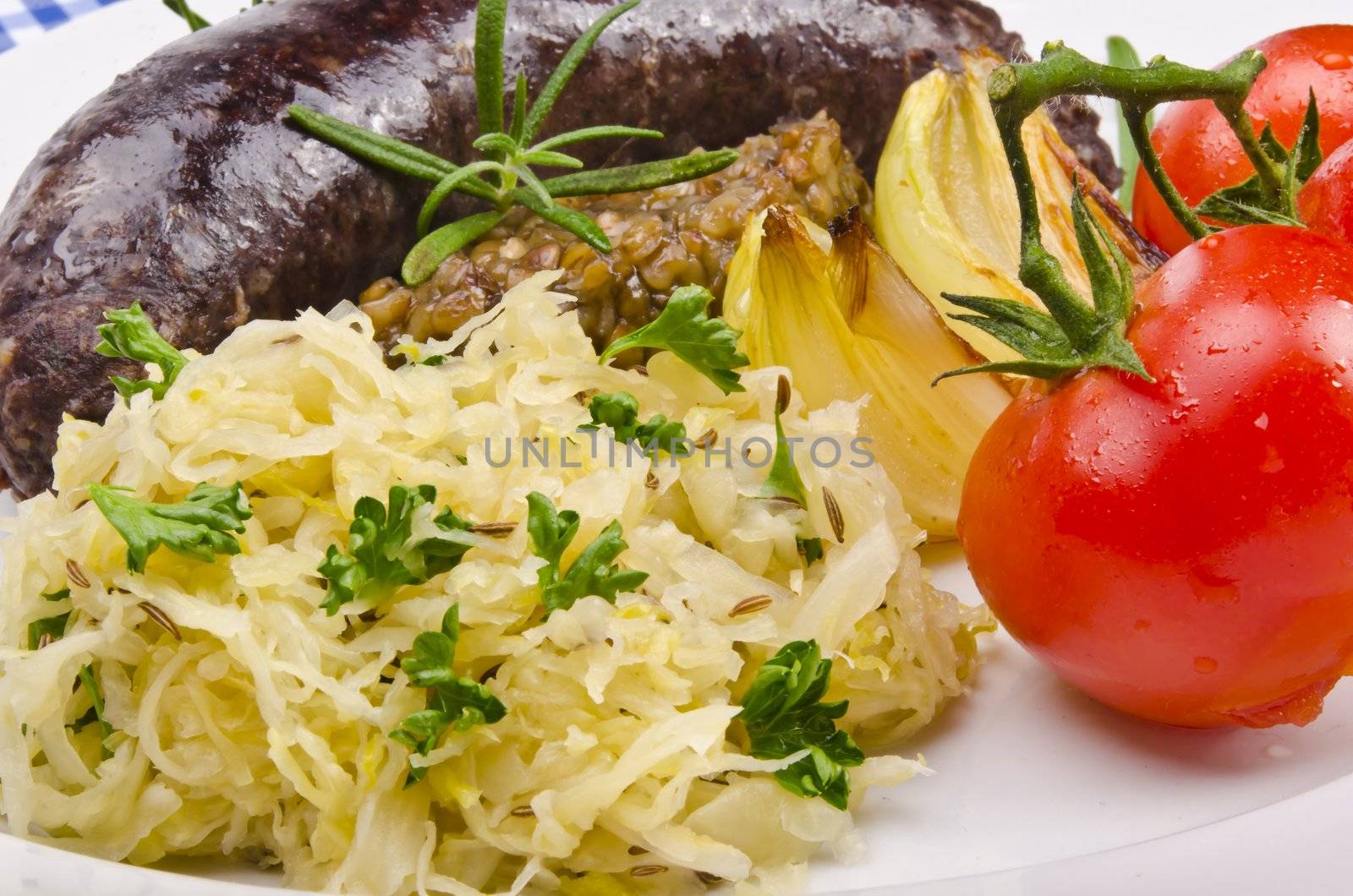 Krupniok traditional blood sausage in Polish cuisine