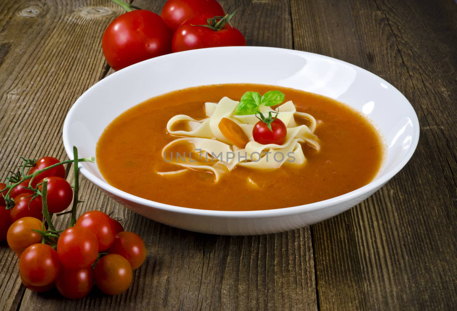 Tomato soup with Pappardelle