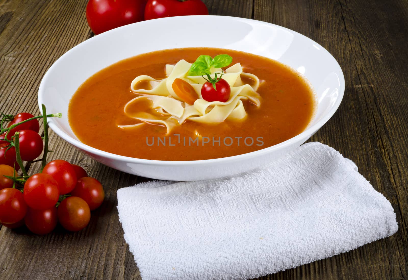 Tomato soup with Pappardelle