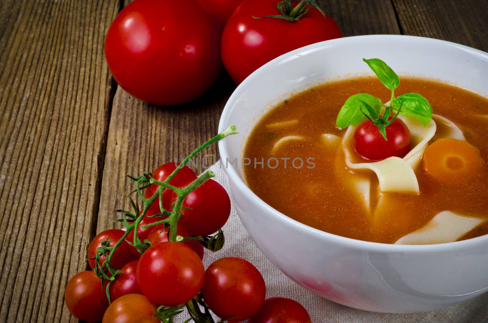 Tomato soup with Pappardelle