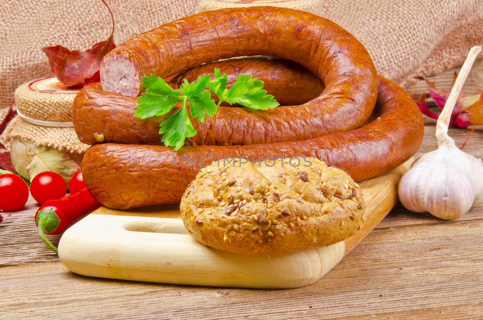 Home-baked Polish sausage (Swojska)