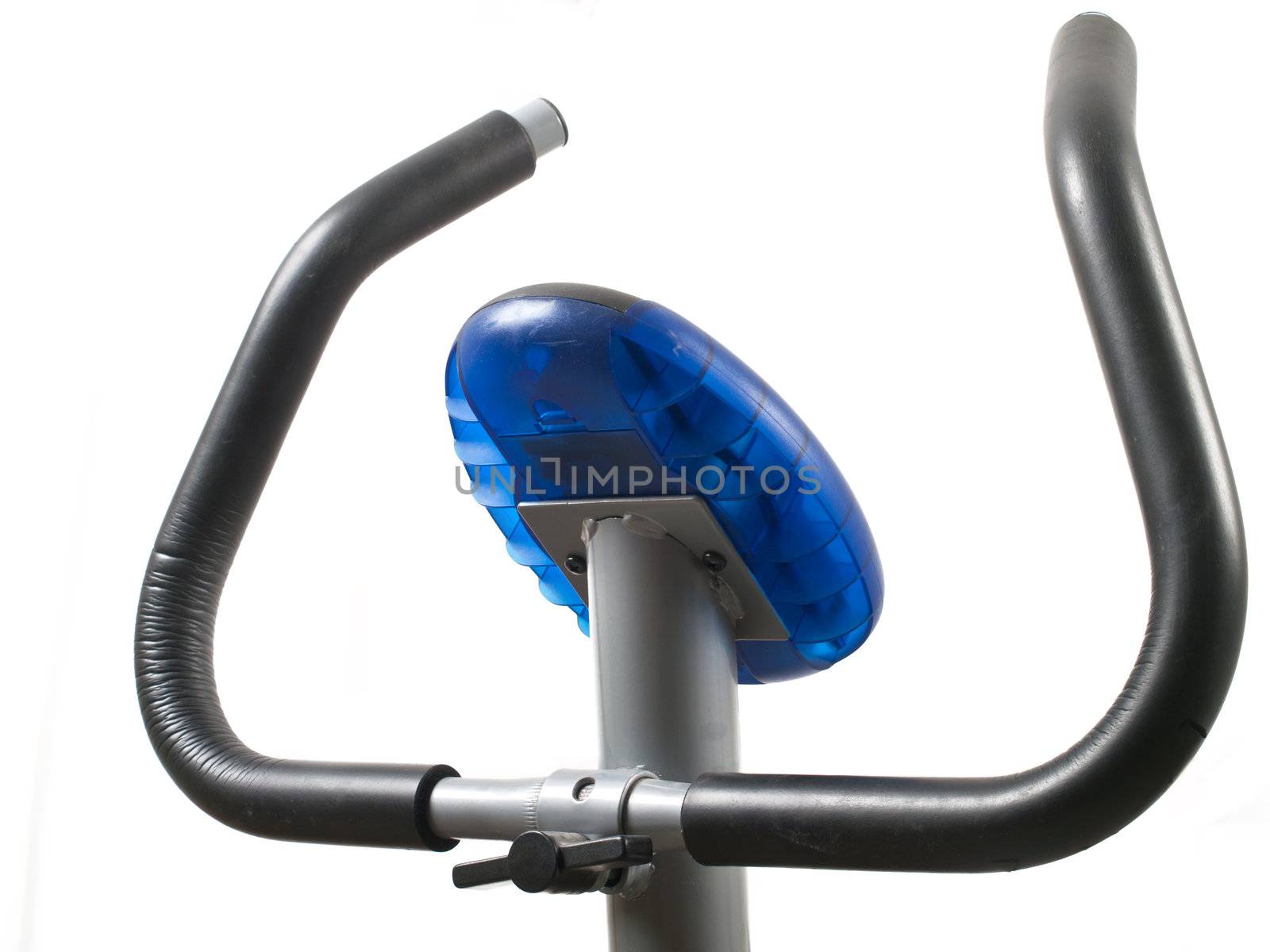 Exercise gym bike - front view of handlebar