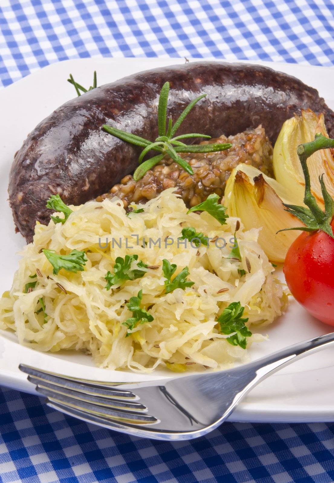 Krupniok traditional blood sausage in Polish cuisine