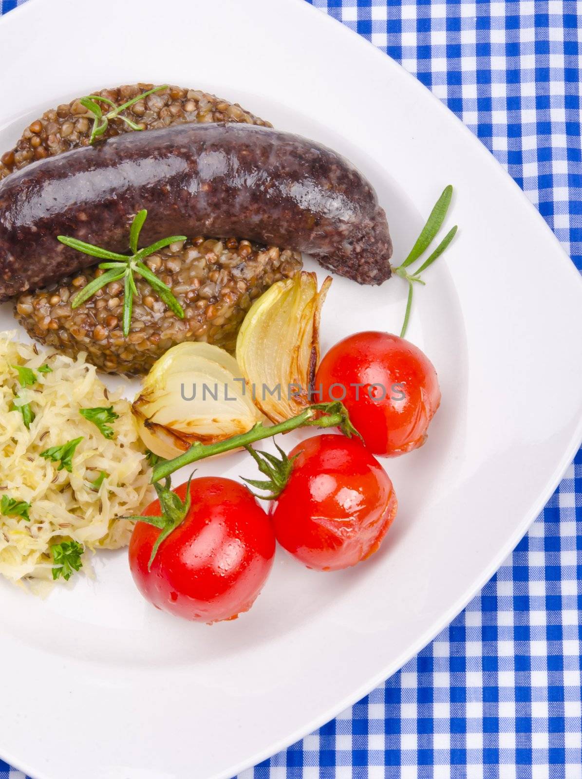 Krupniok traditional blood sausage in Polish cuisine