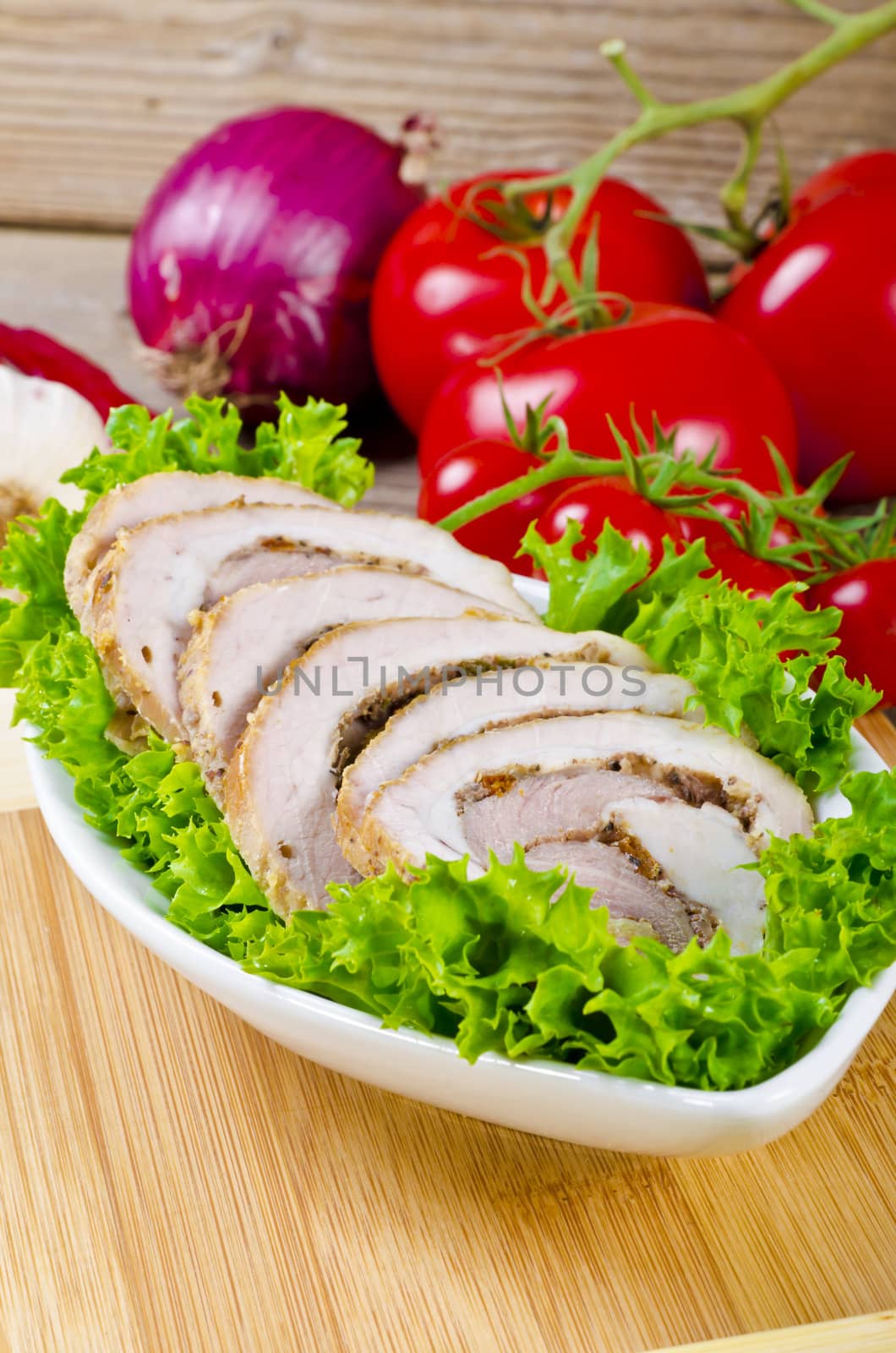 In a classic meat roulade, meat is tenderized before being rolled around a filling made from vegetables, breadcrumbs, and sometimes other meats or seafood. 