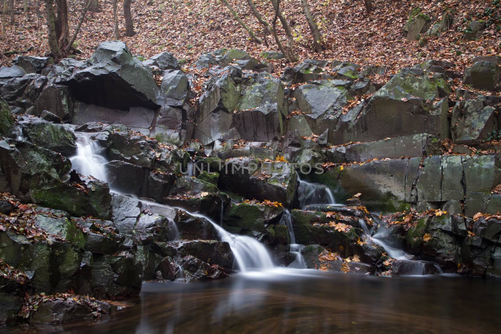 Waterfall in the autumn