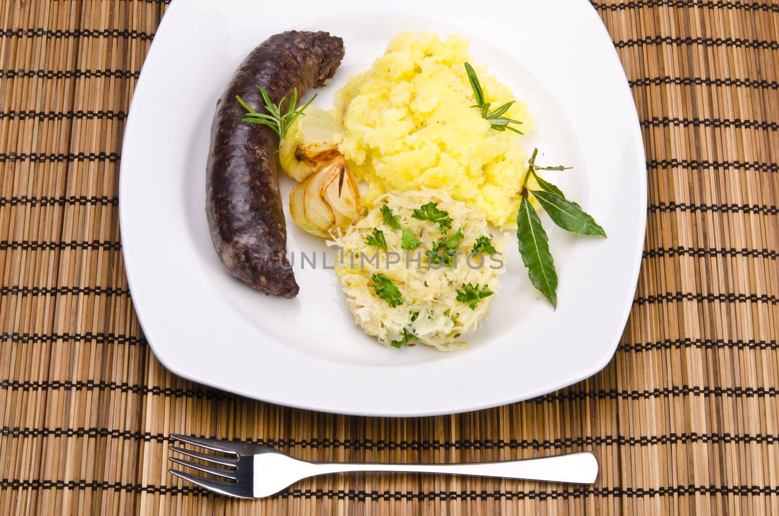 Krupniok traditional blood sausage in Polish cuisine