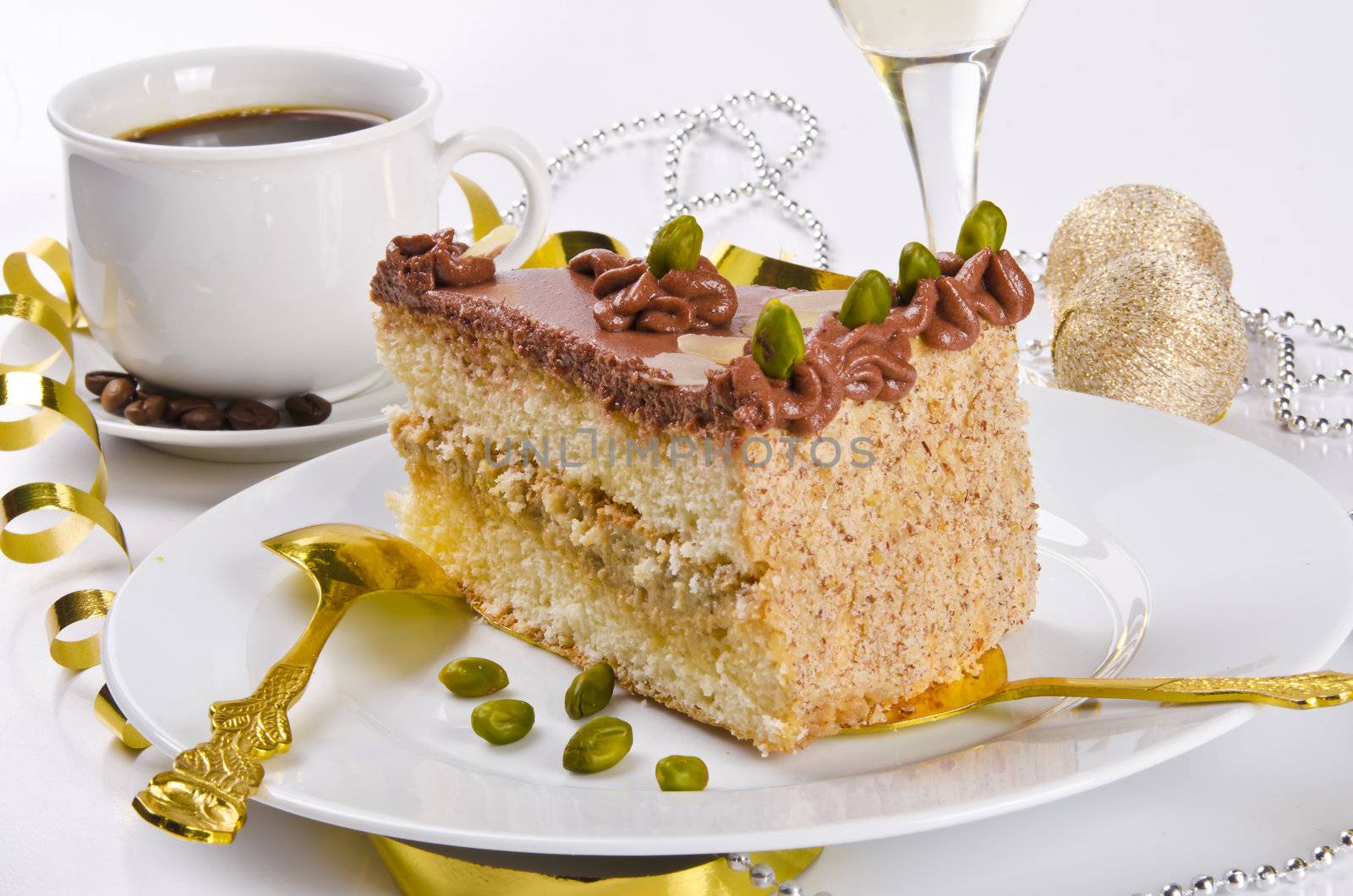 Halva cake, Kaffe and champagne