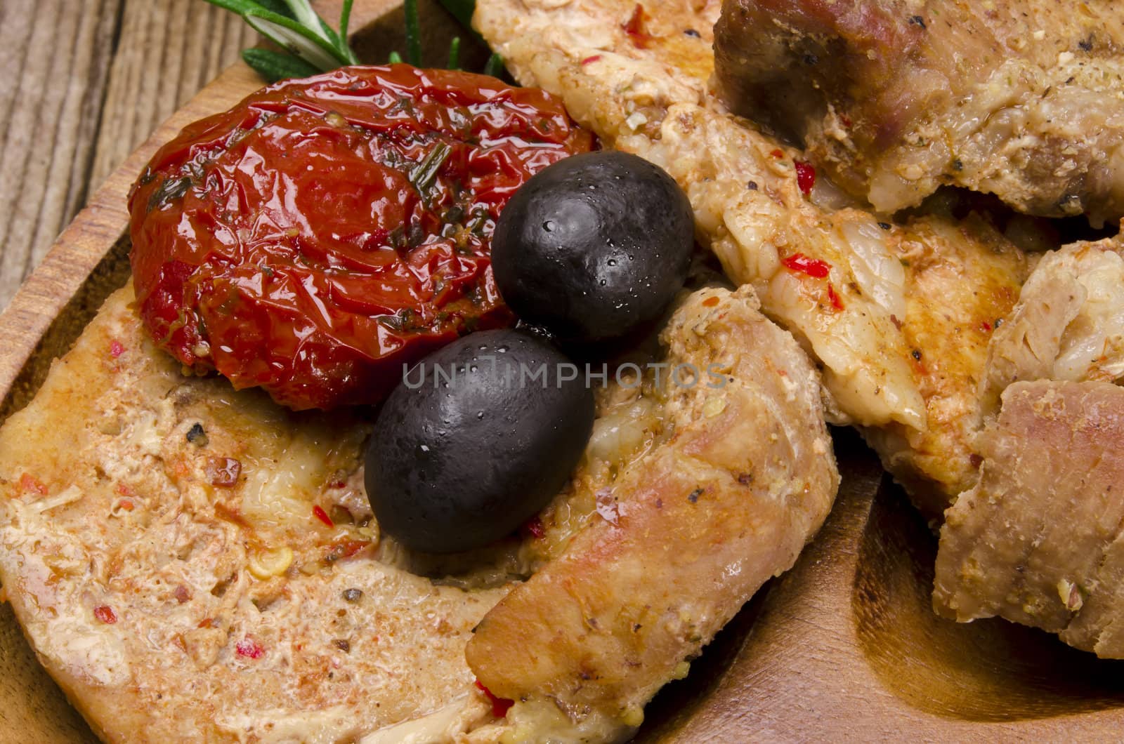 Baked meat with olives and roasted tomatoes by Darius.Dzinnik