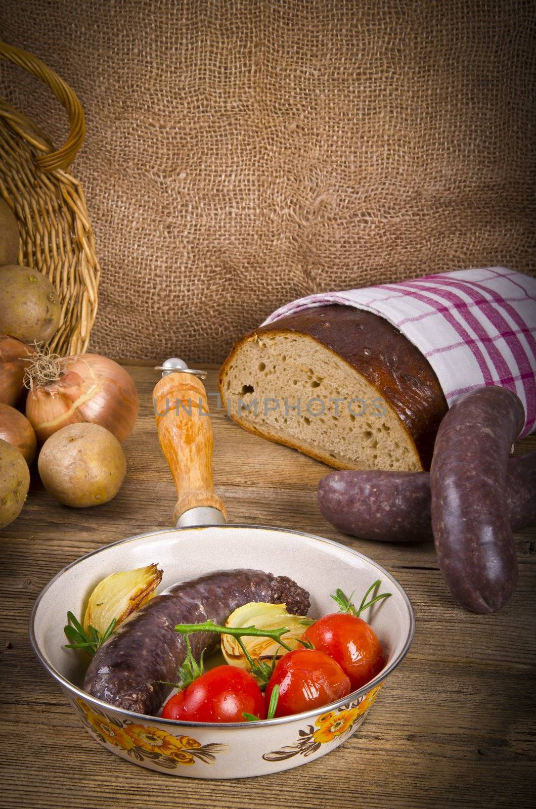 Krupniok traditional blood sausage in Polish cuisine