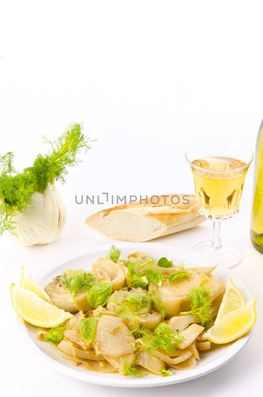 Roasted fennel discs with limes