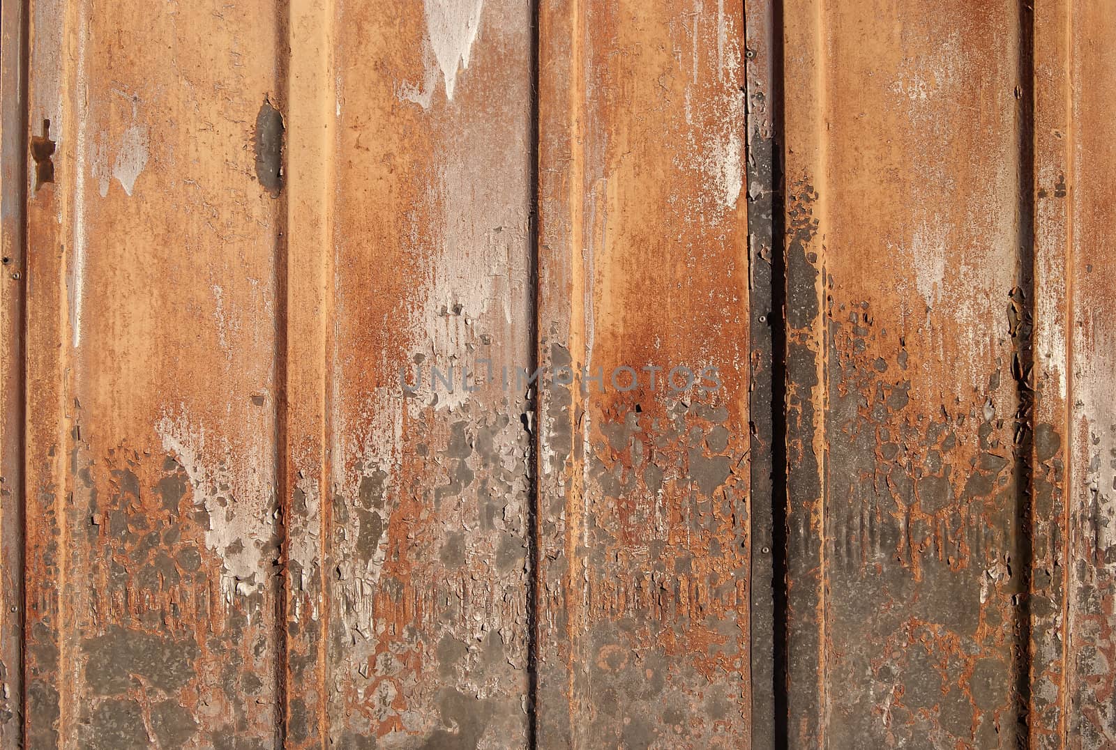 Old corrugated rusty iron sheet as background