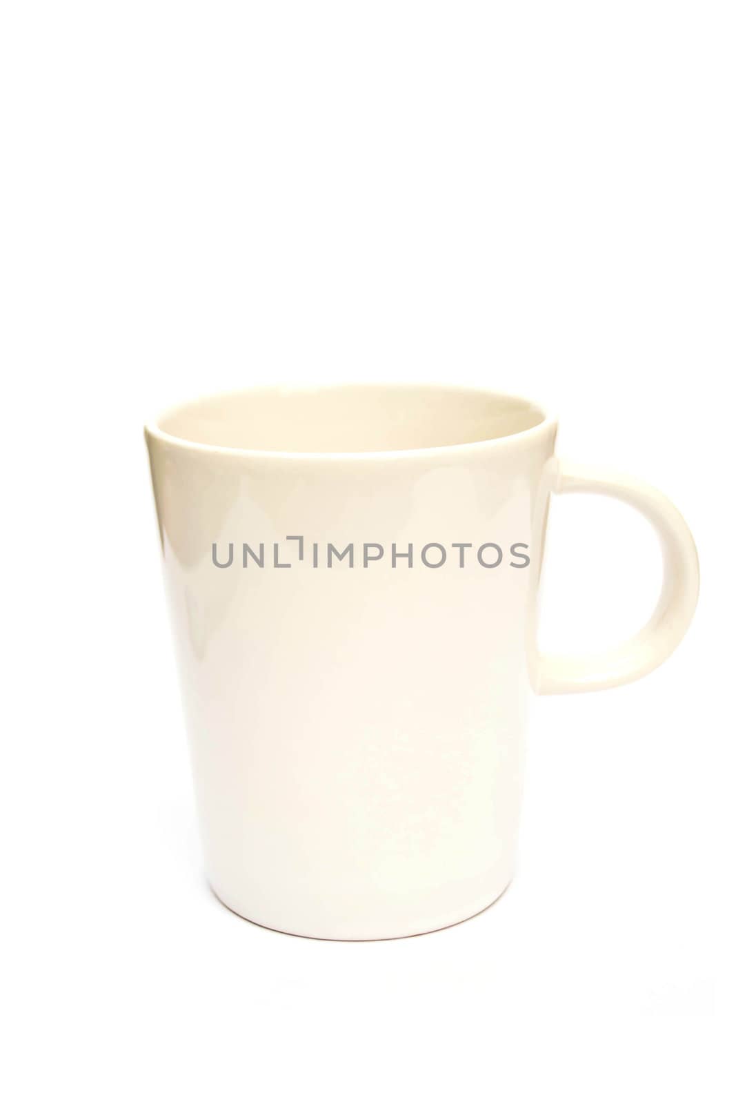 White cup isolated on white background