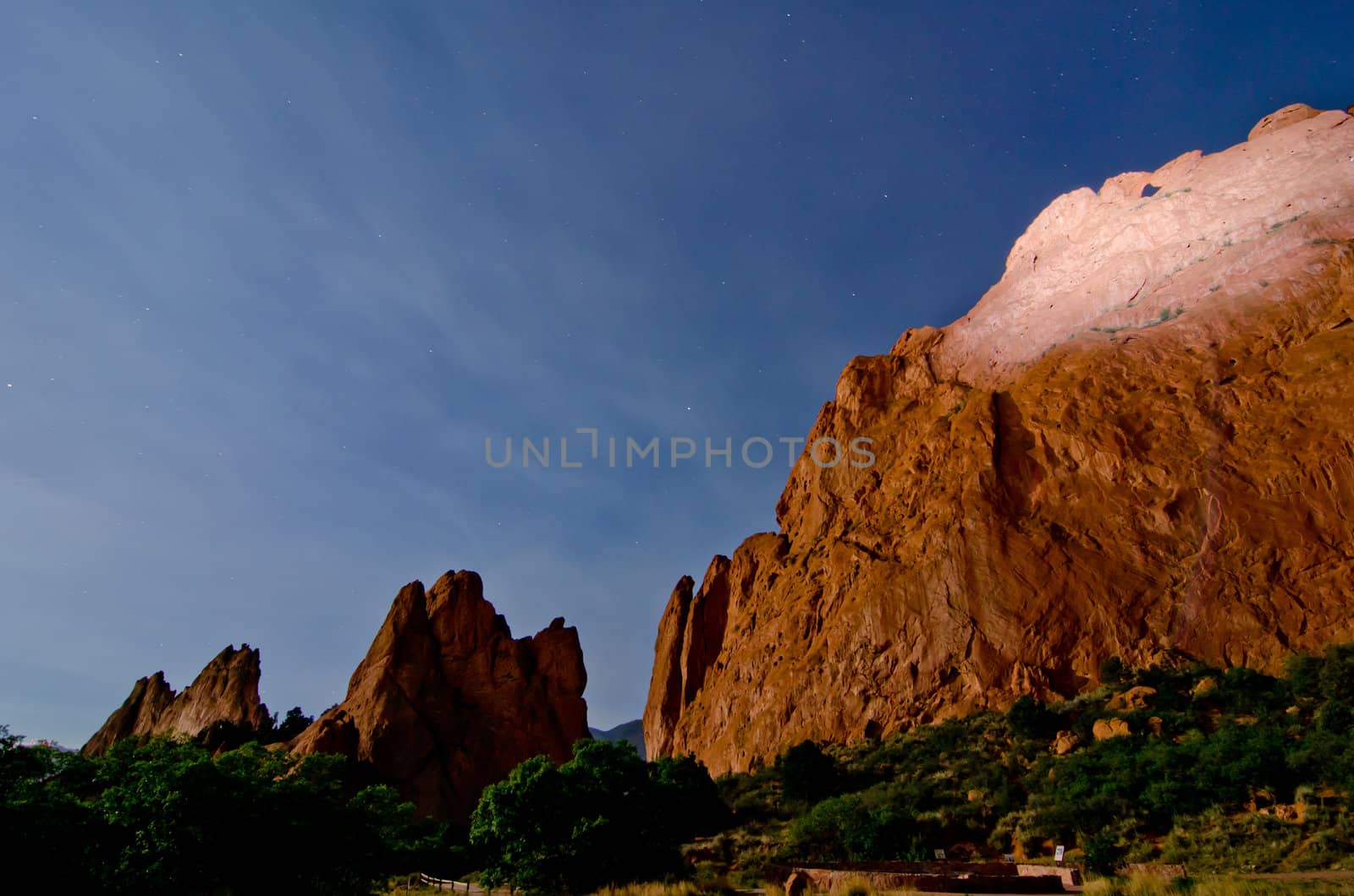 Nighttime Shot of the Rock Formations at Garden of the Gods in Colorado Springs, Colorado by robert.bohrer25@gmail.com