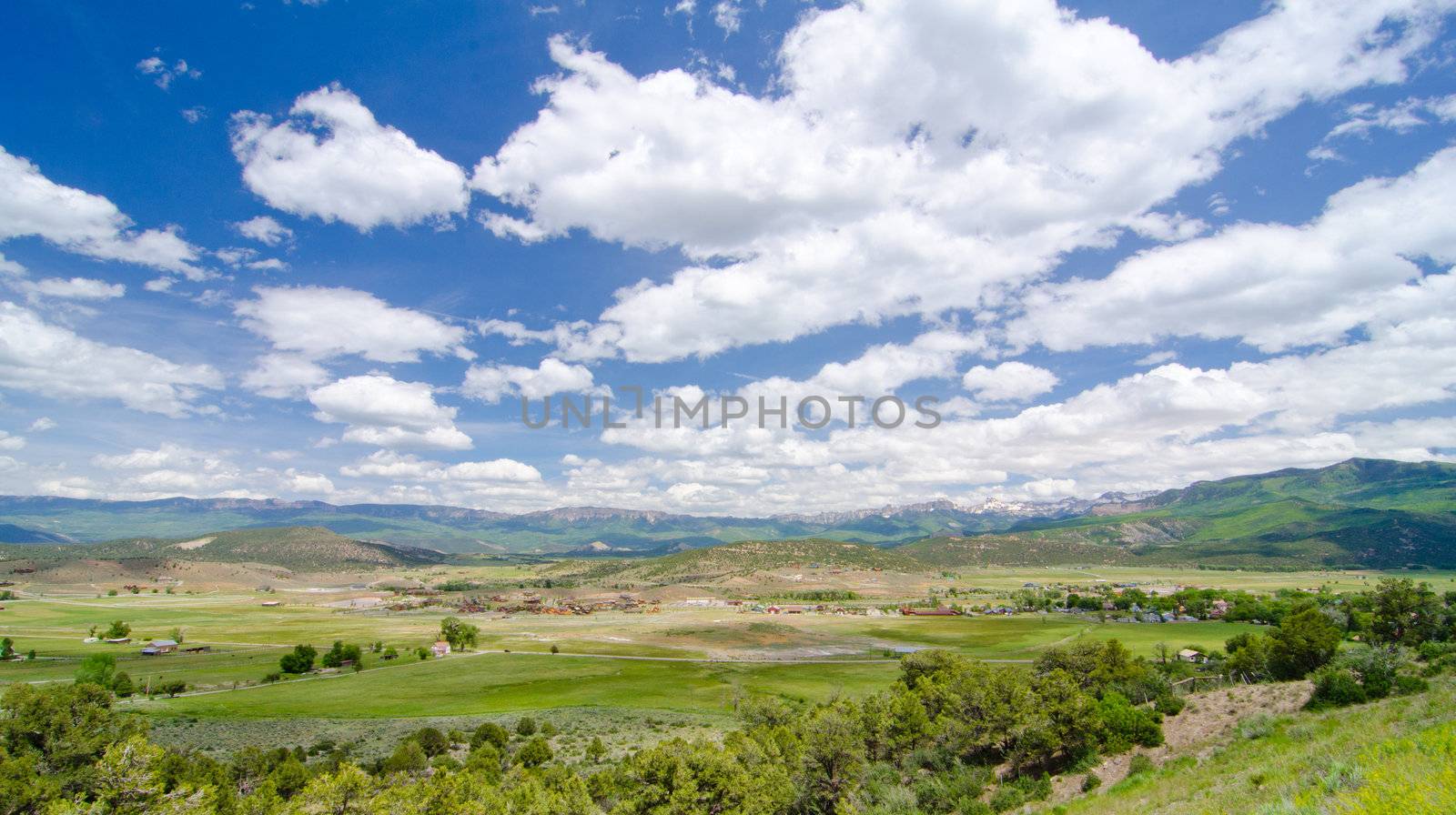 Rural Farming Valley in the Foothills of the San Juan Mountains in Colorado