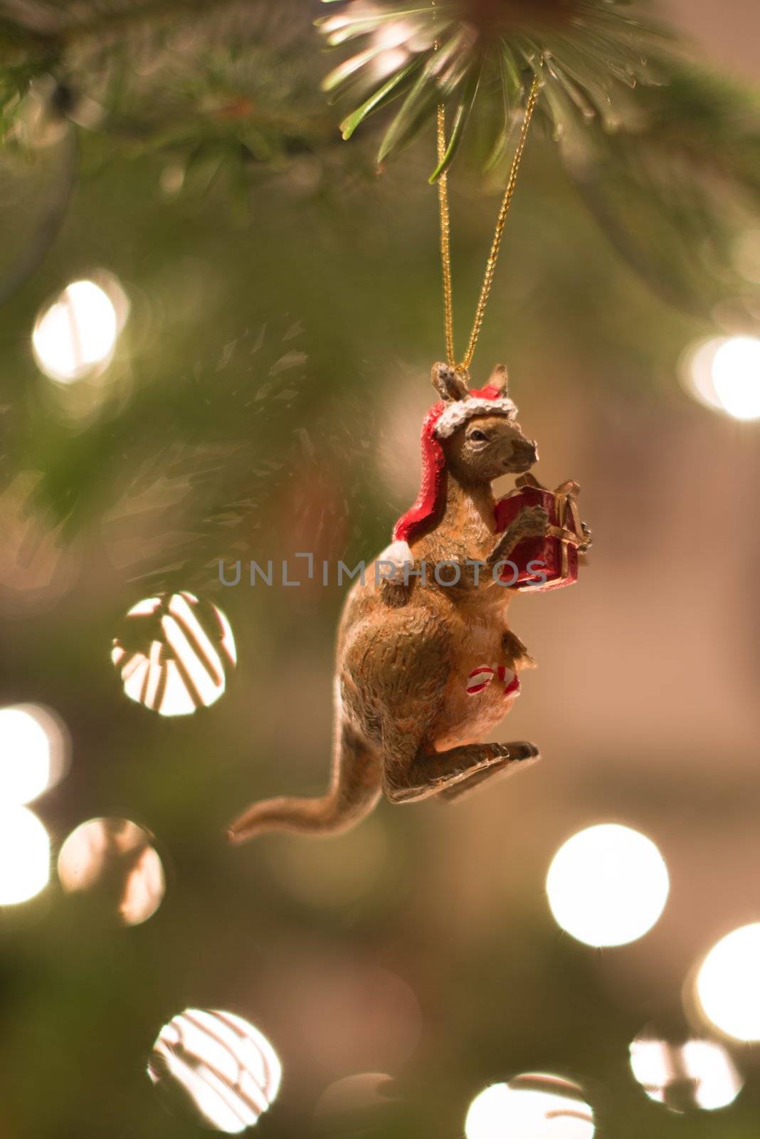 Australian Christmas Decoration - Kangaroo on a tree