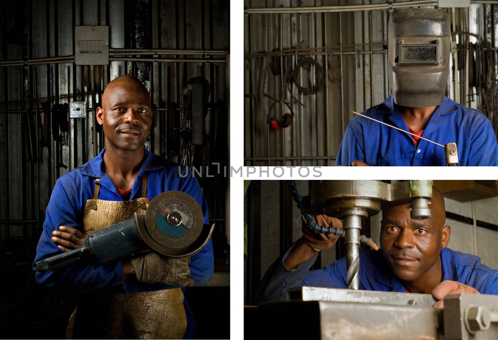 African welder with mask by alistaircotton