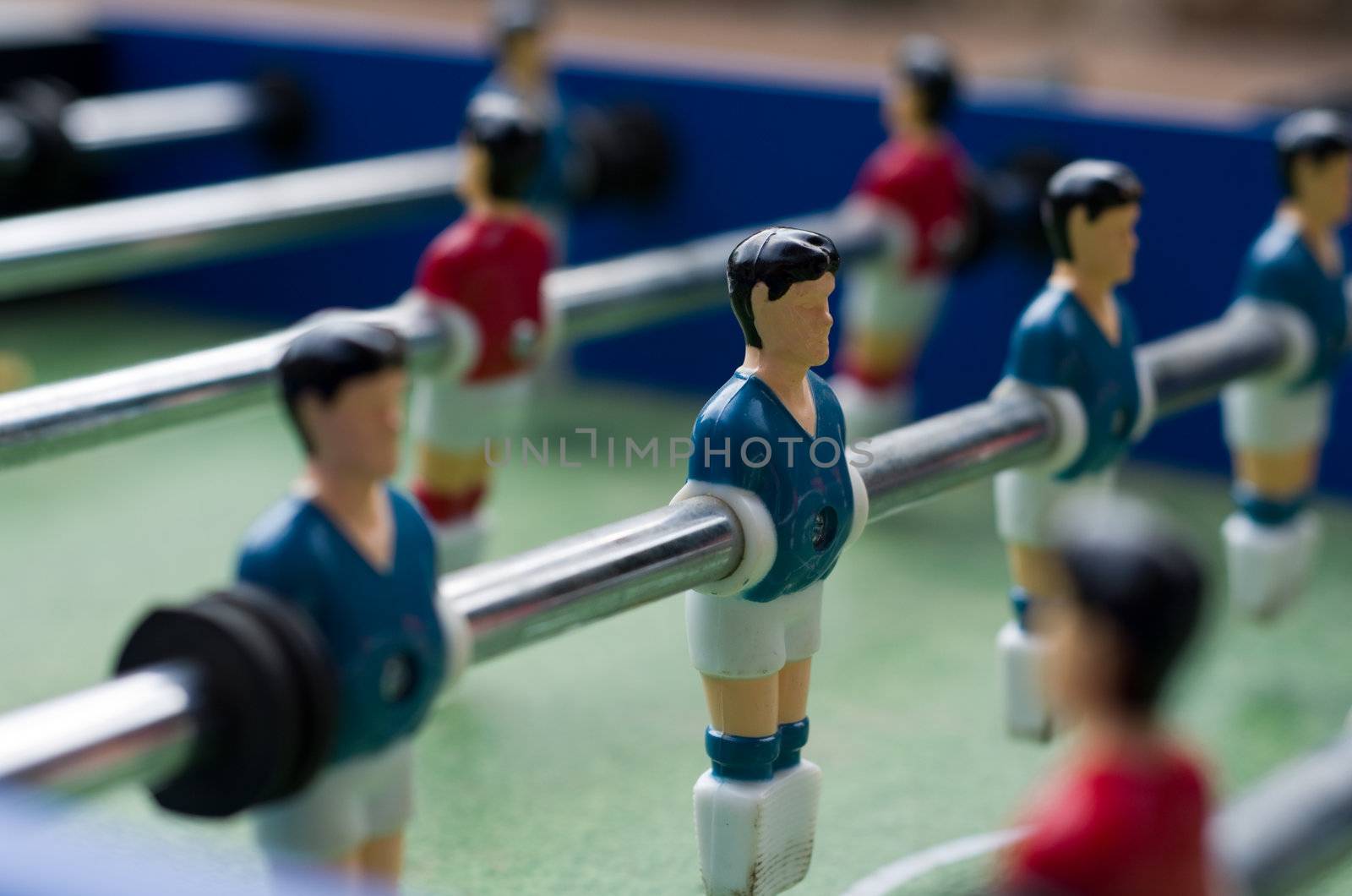 Blue table soccer players by alistaircotton