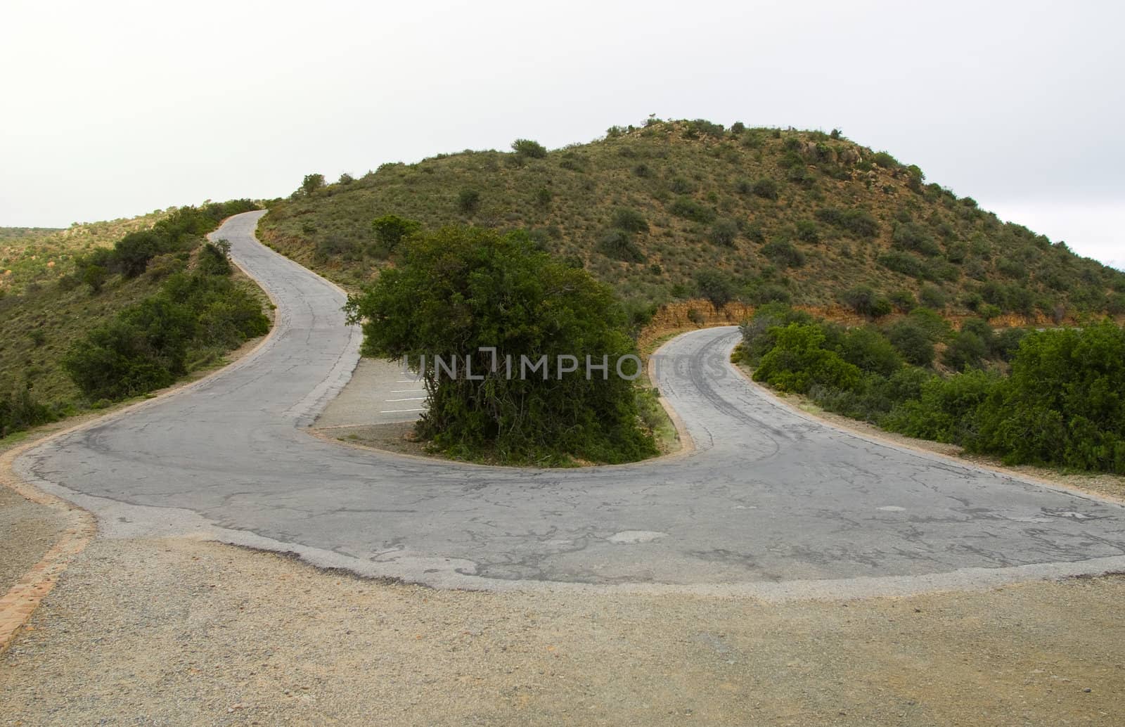 Sharp bend in rurual African road