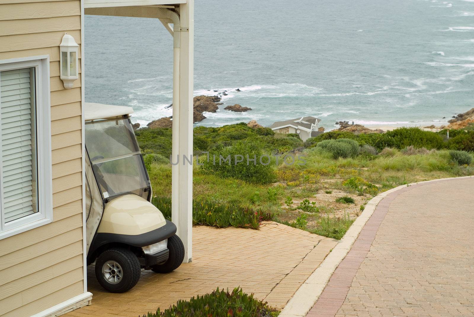 Golf cart outside sea holiday home