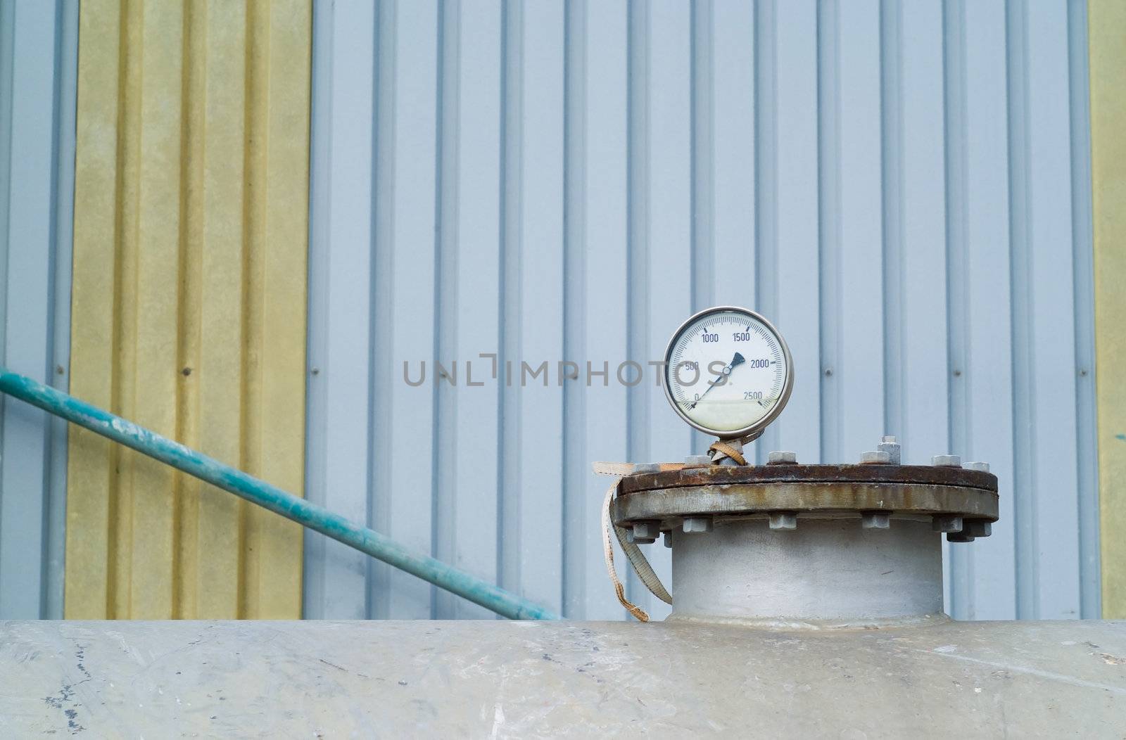 Pressure gauge on petro chemical industry or industrial tank