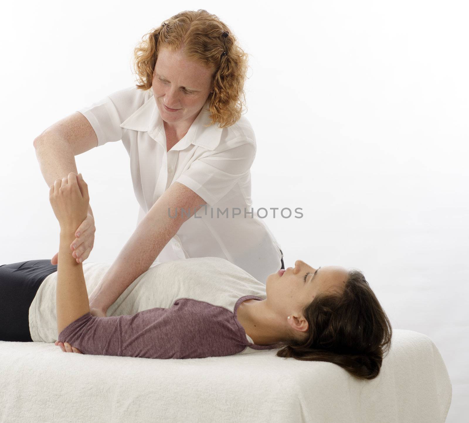 Kinesiologist or physiotherapist treating Brachioradialis