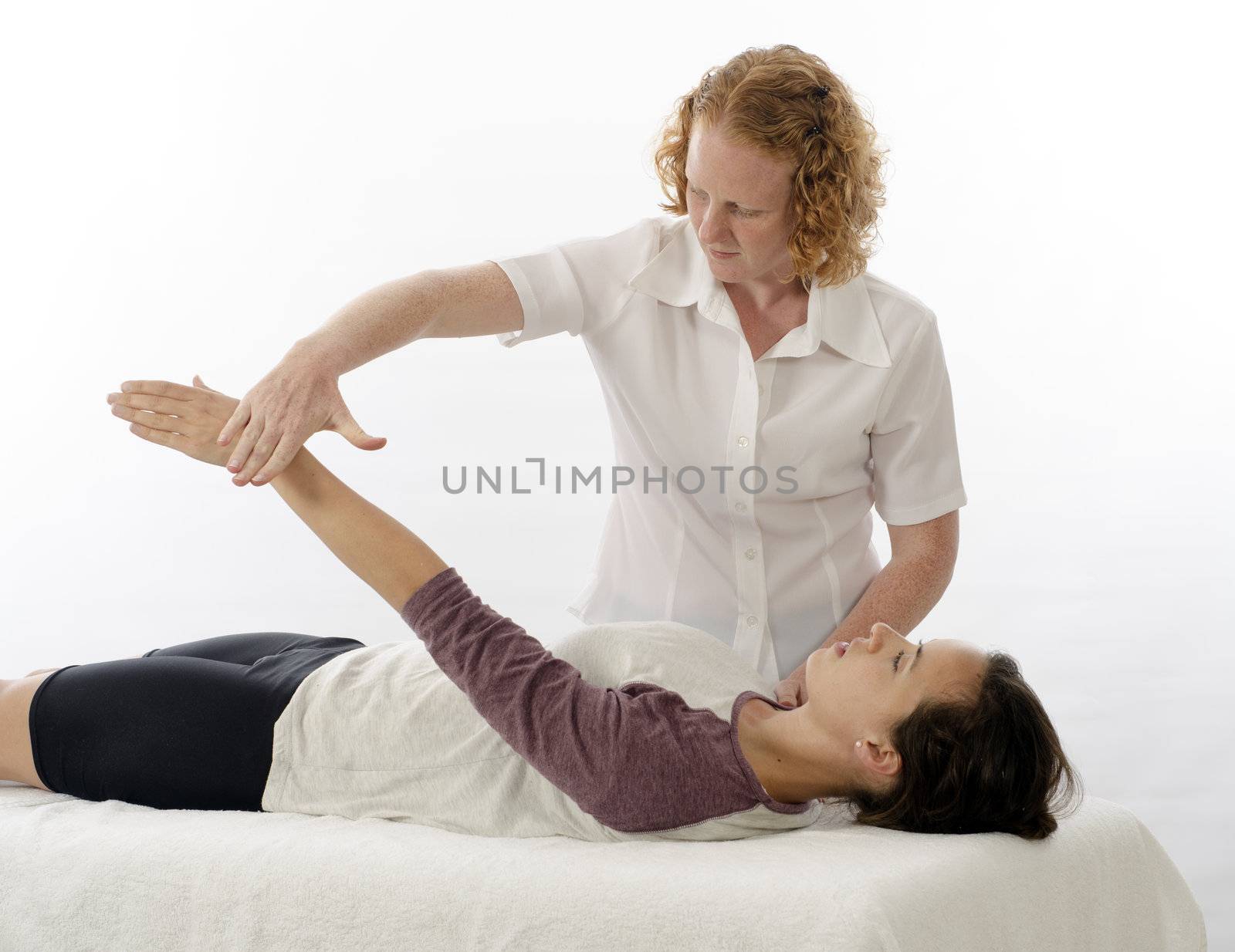 Kinesiologist or physiotherapist treating Supraspinatus