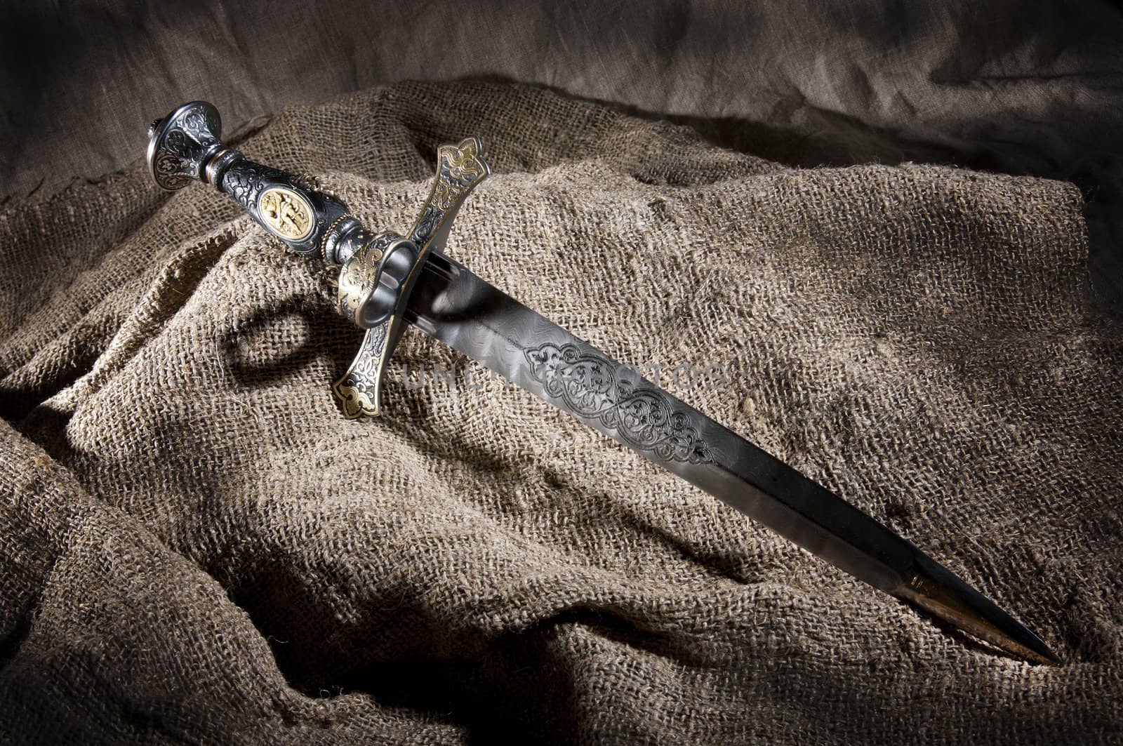 Smart dagger of the medieval soldier. It was used for hunting