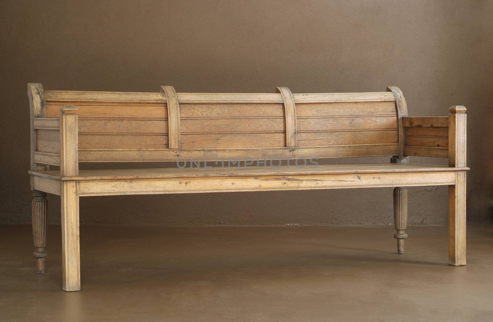 Classic wooden bench interior