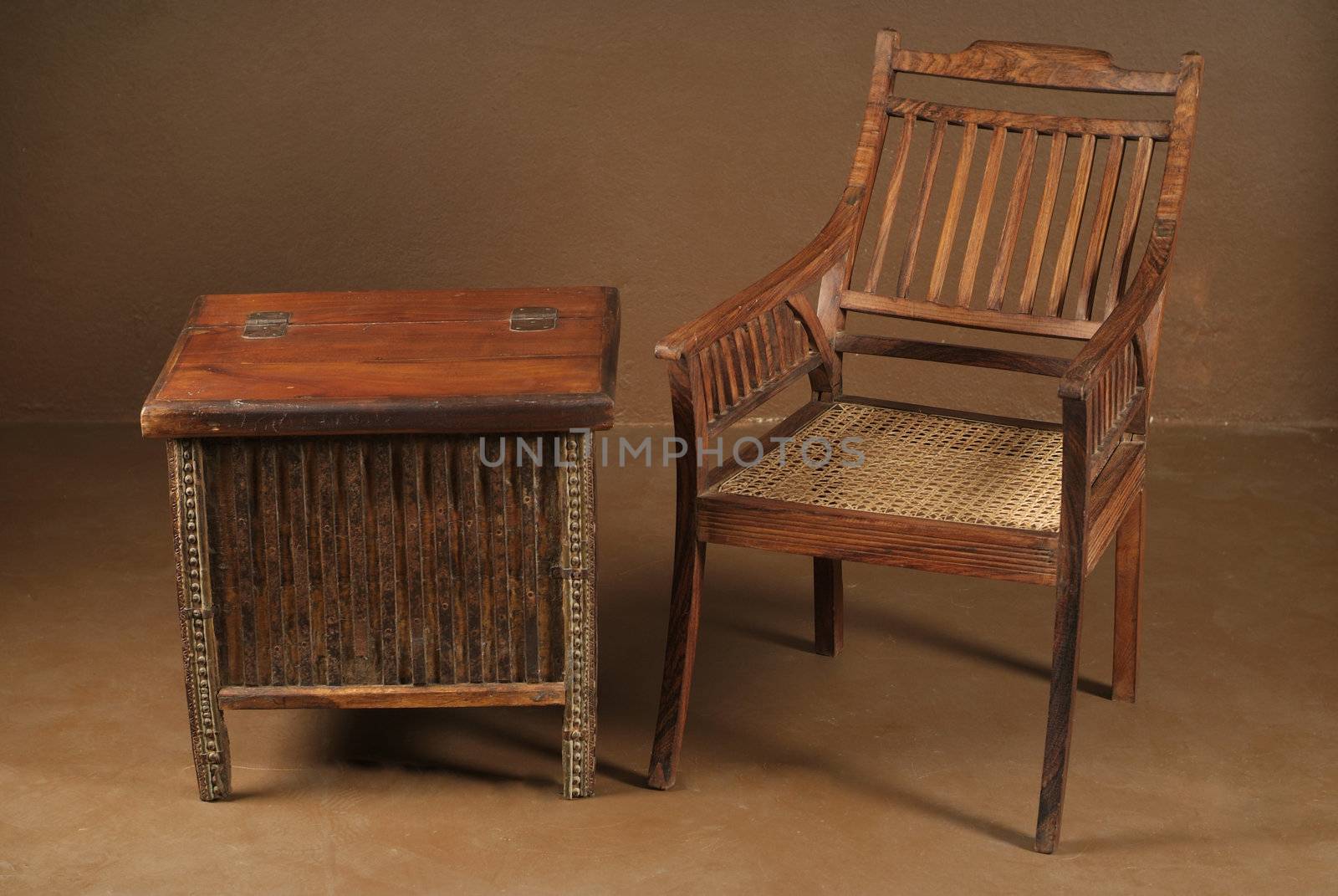 Old Wooden chair and table set